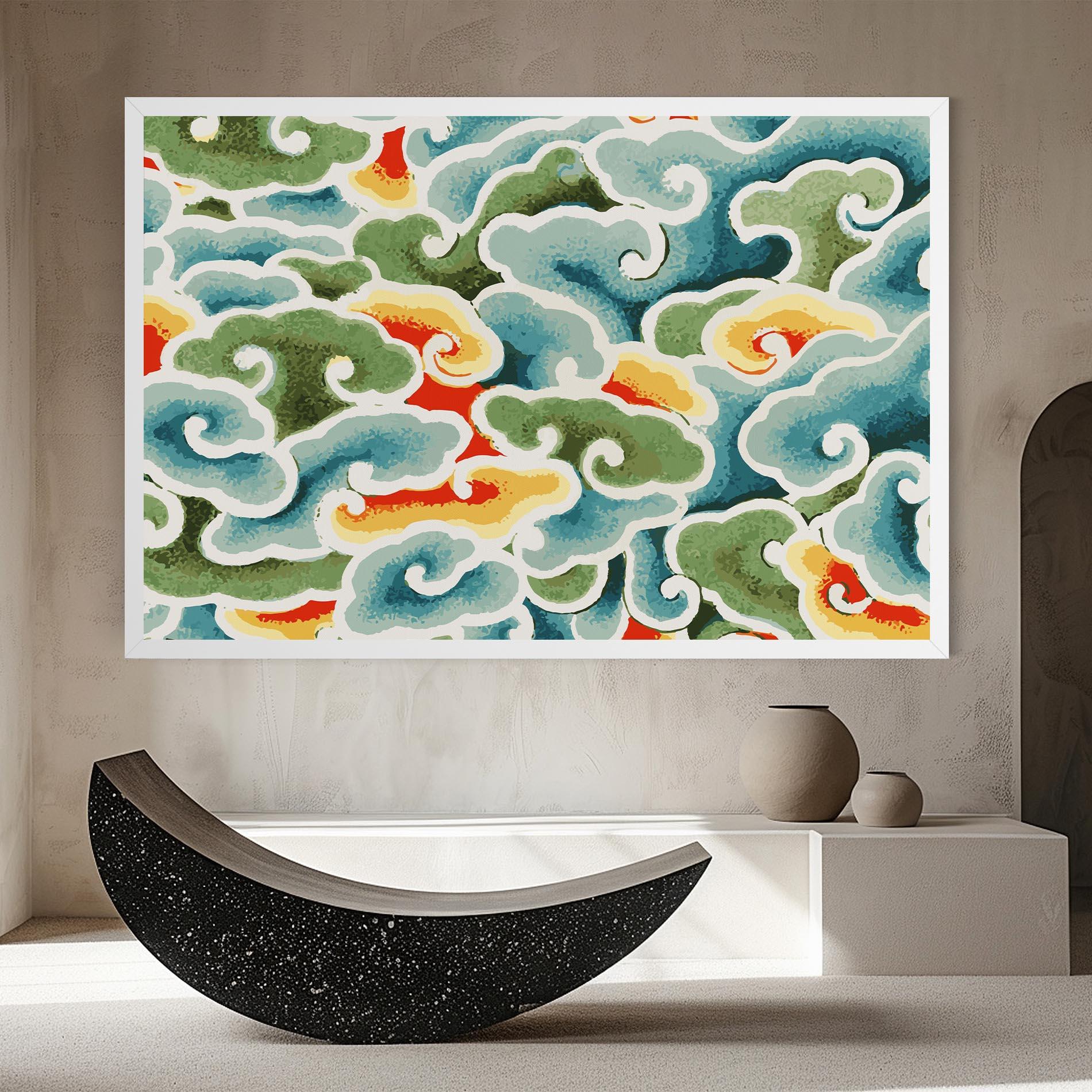 Vászonkép Green Blue Clouds mockup 8