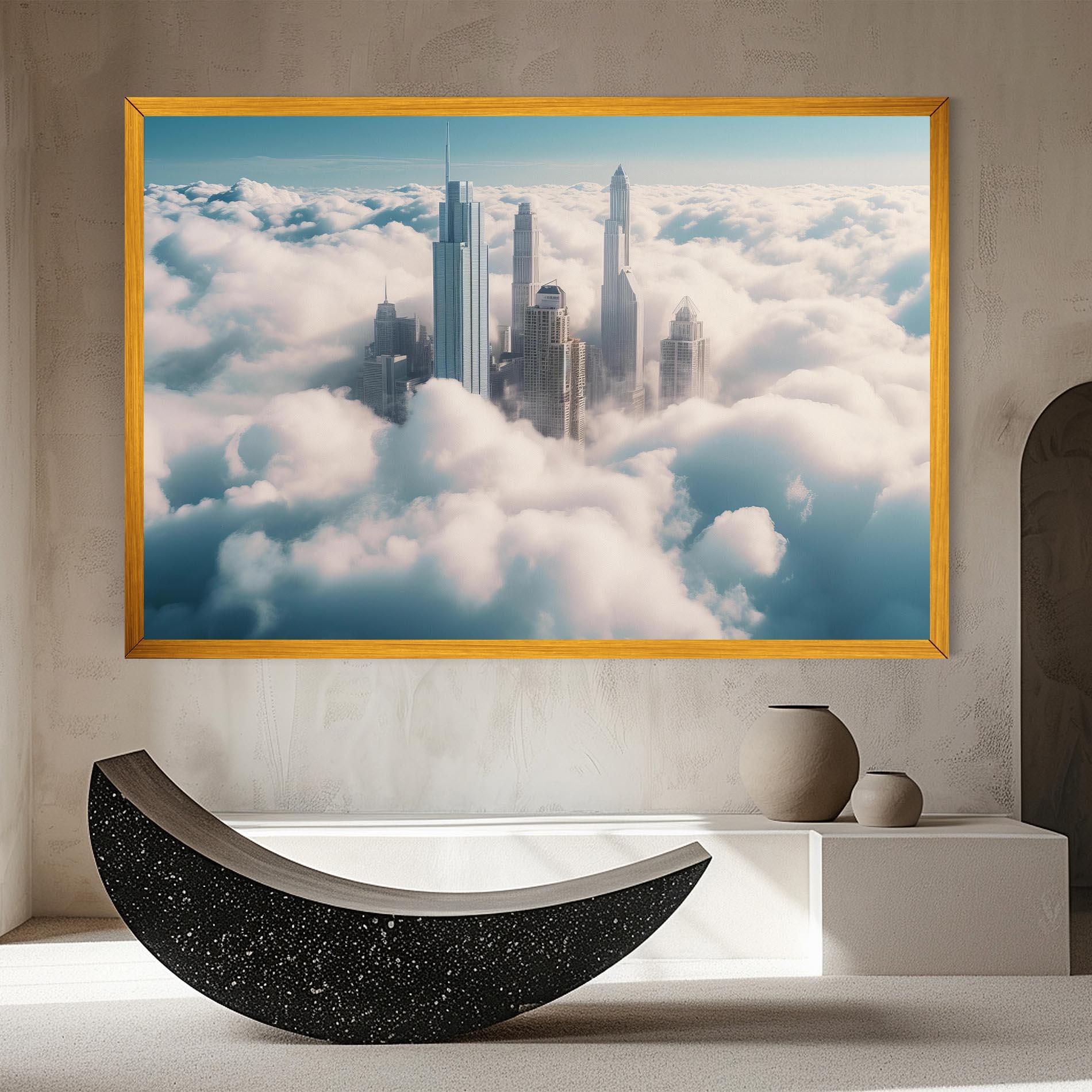 Vászonkép City Above Clouds mockup 8