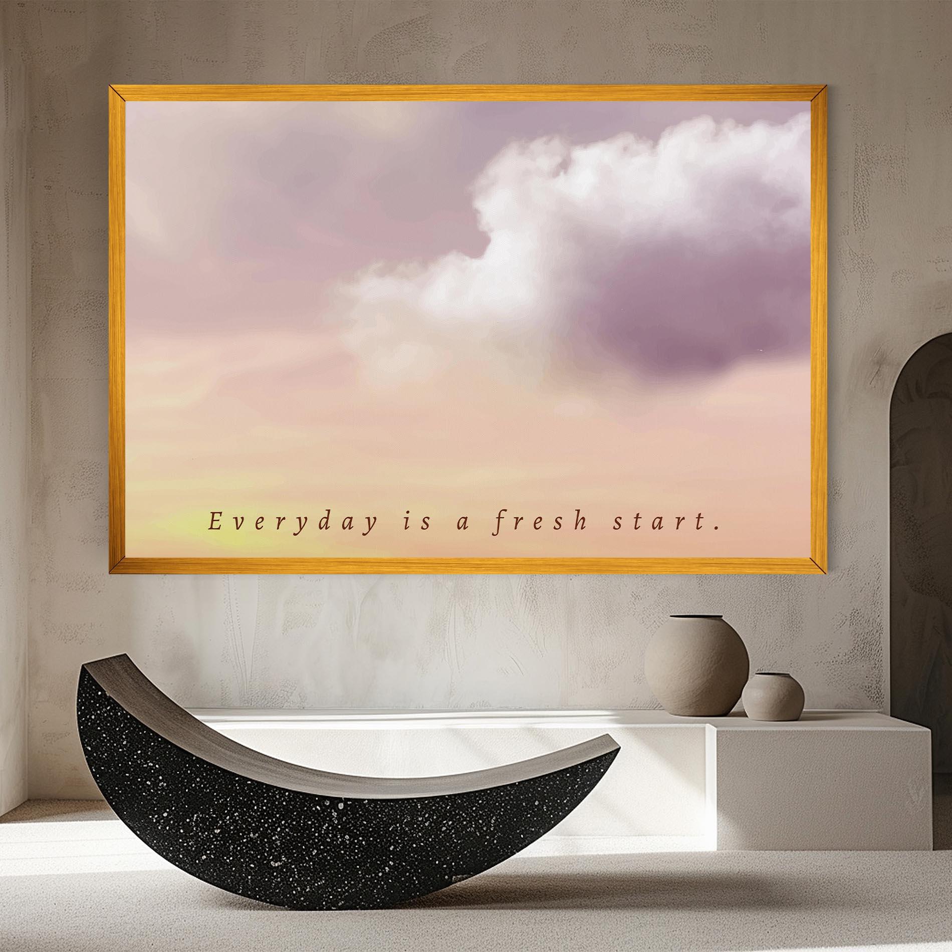 Vászonkép Clouds Text Cream mockup 8