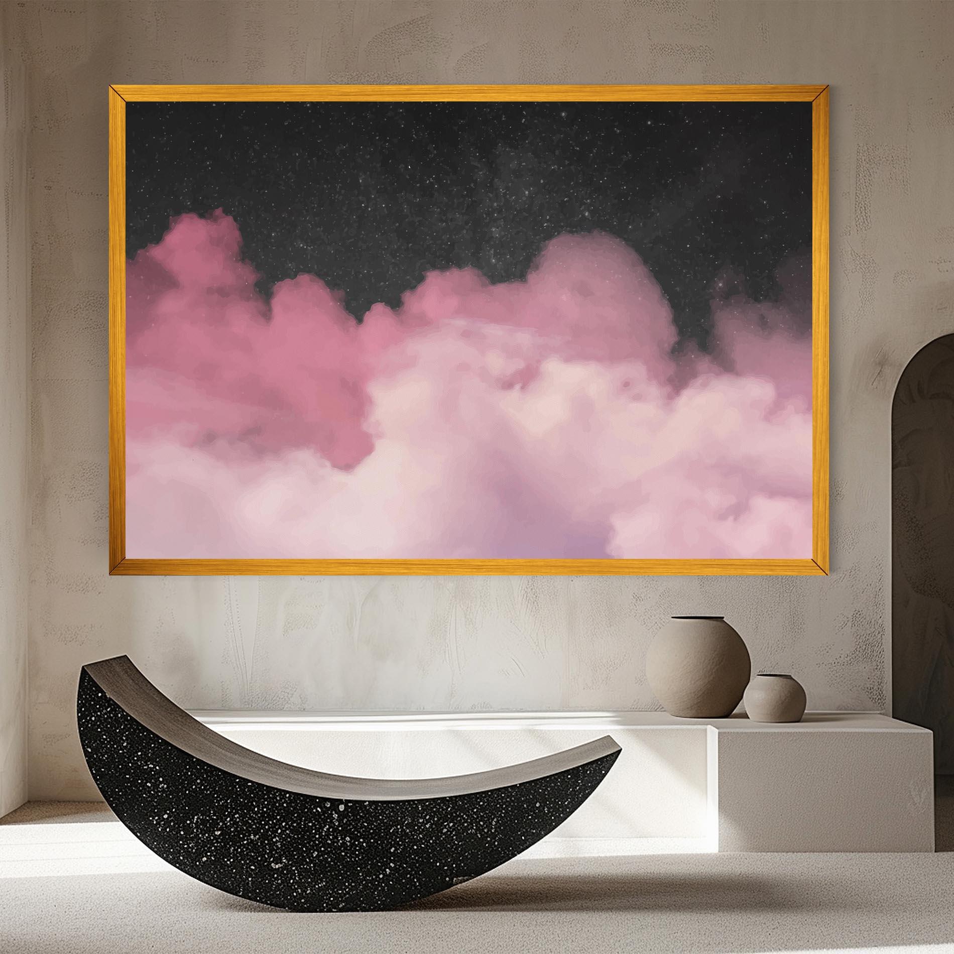 Vászonkép Clouds Watercolor Purple mockup 8