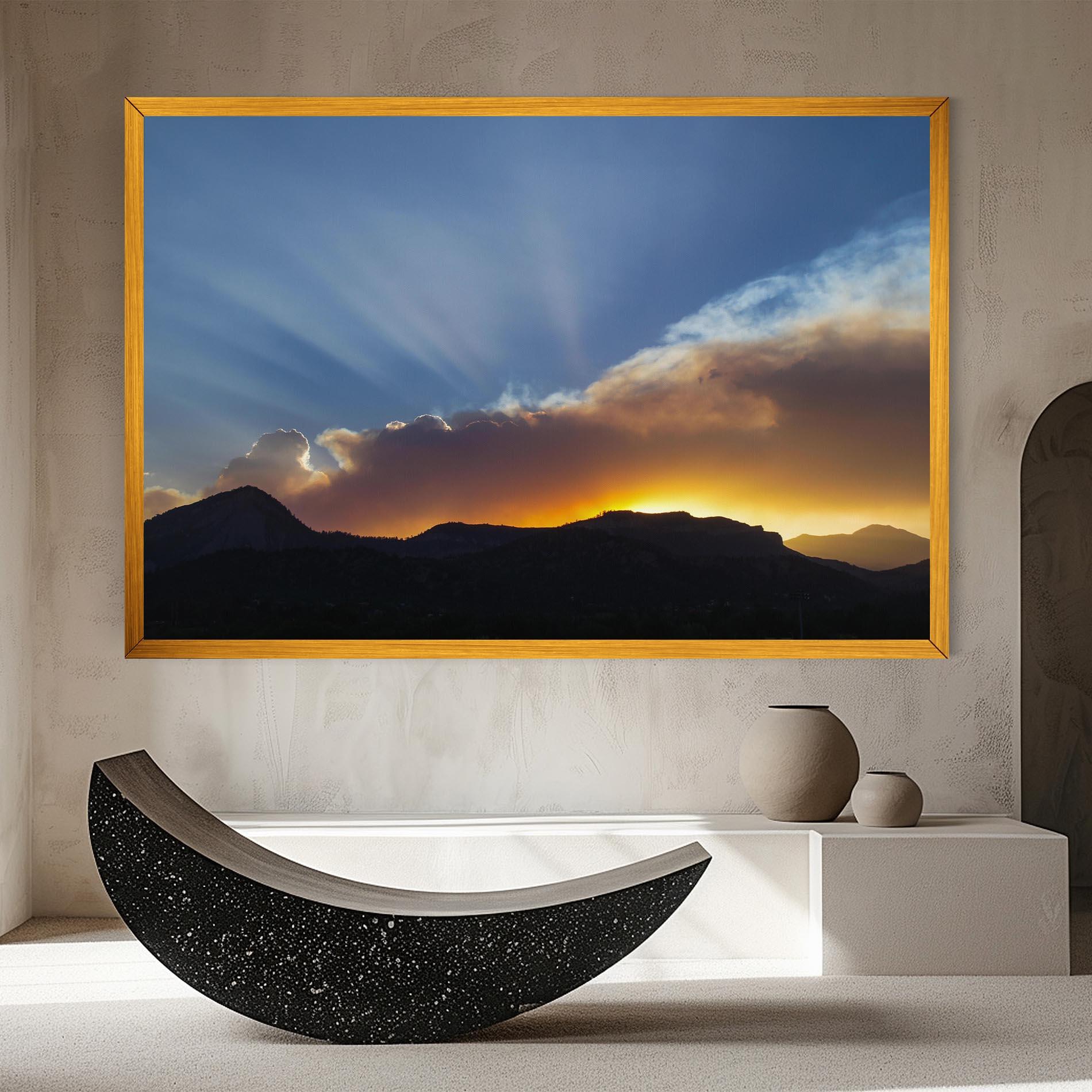 Vászonkép Mountain Silhouette Sunrise mockup 8