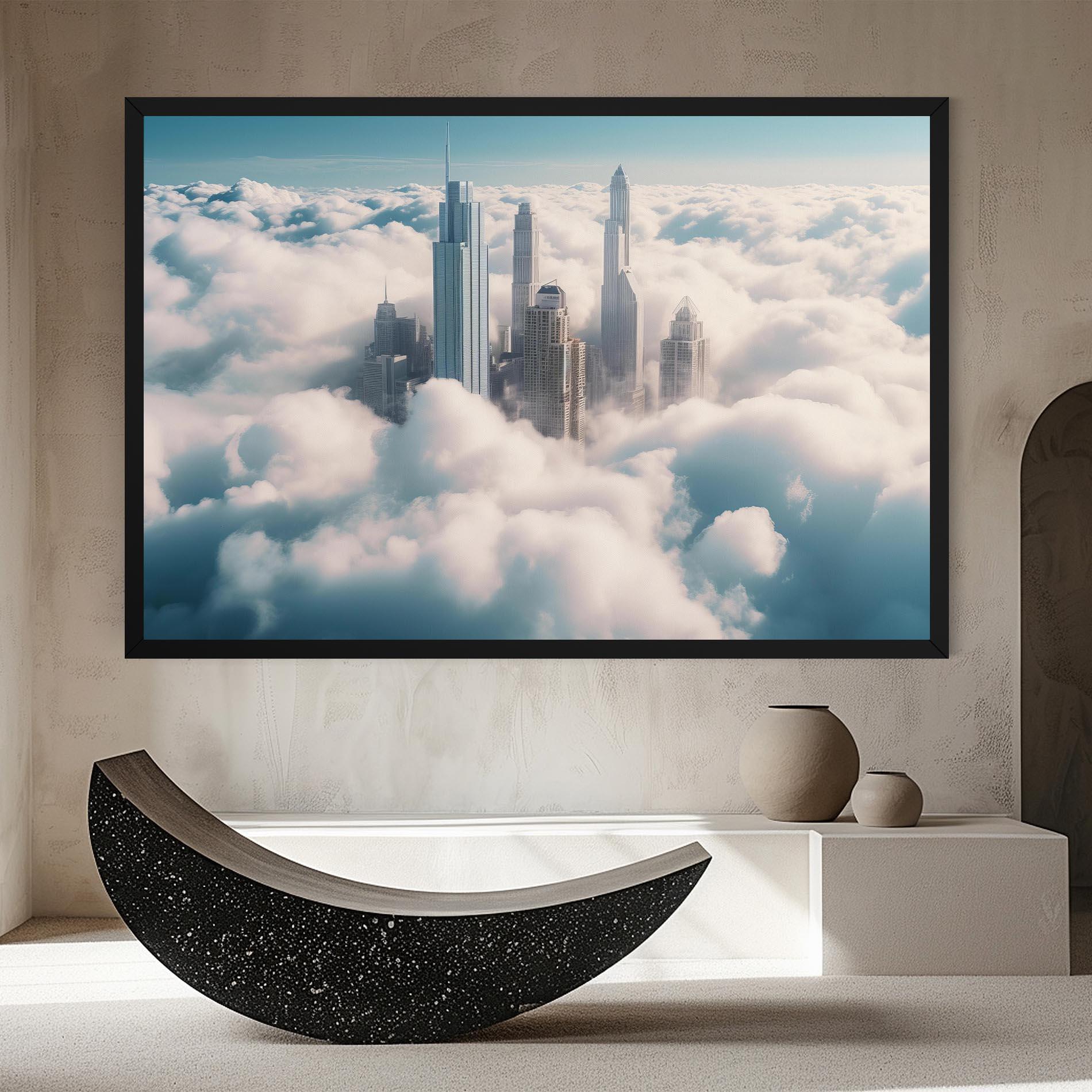 Vászonkép City Above Clouds mockup 8