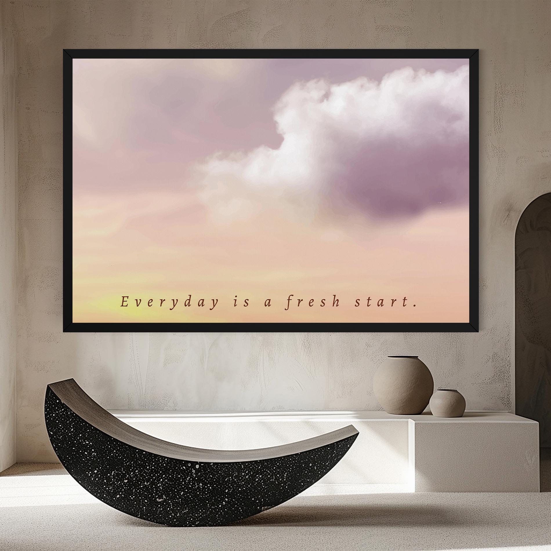 Vászonkép Clouds Text Cream mockup 8