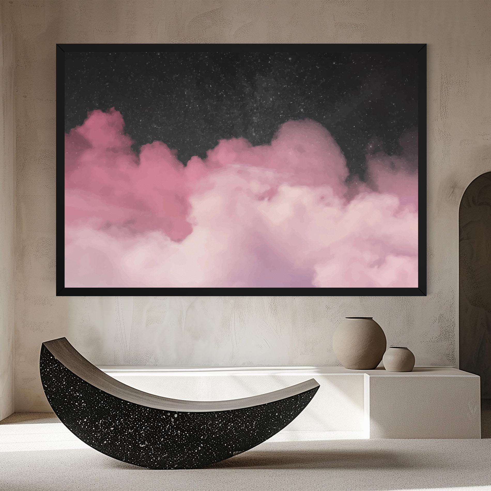 Vászonkép Clouds Watercolor Purple mockup 8