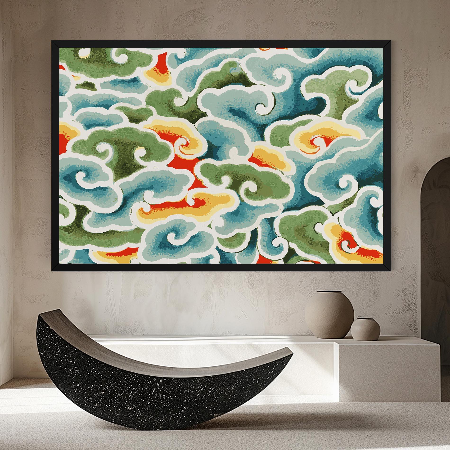 Vászonkép Green Blue Clouds mockup 8