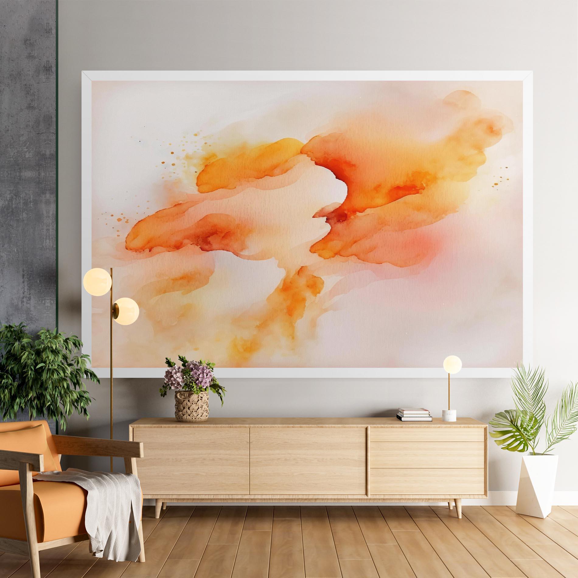 Vászonkép Abstract Orange Cloud mockup 9