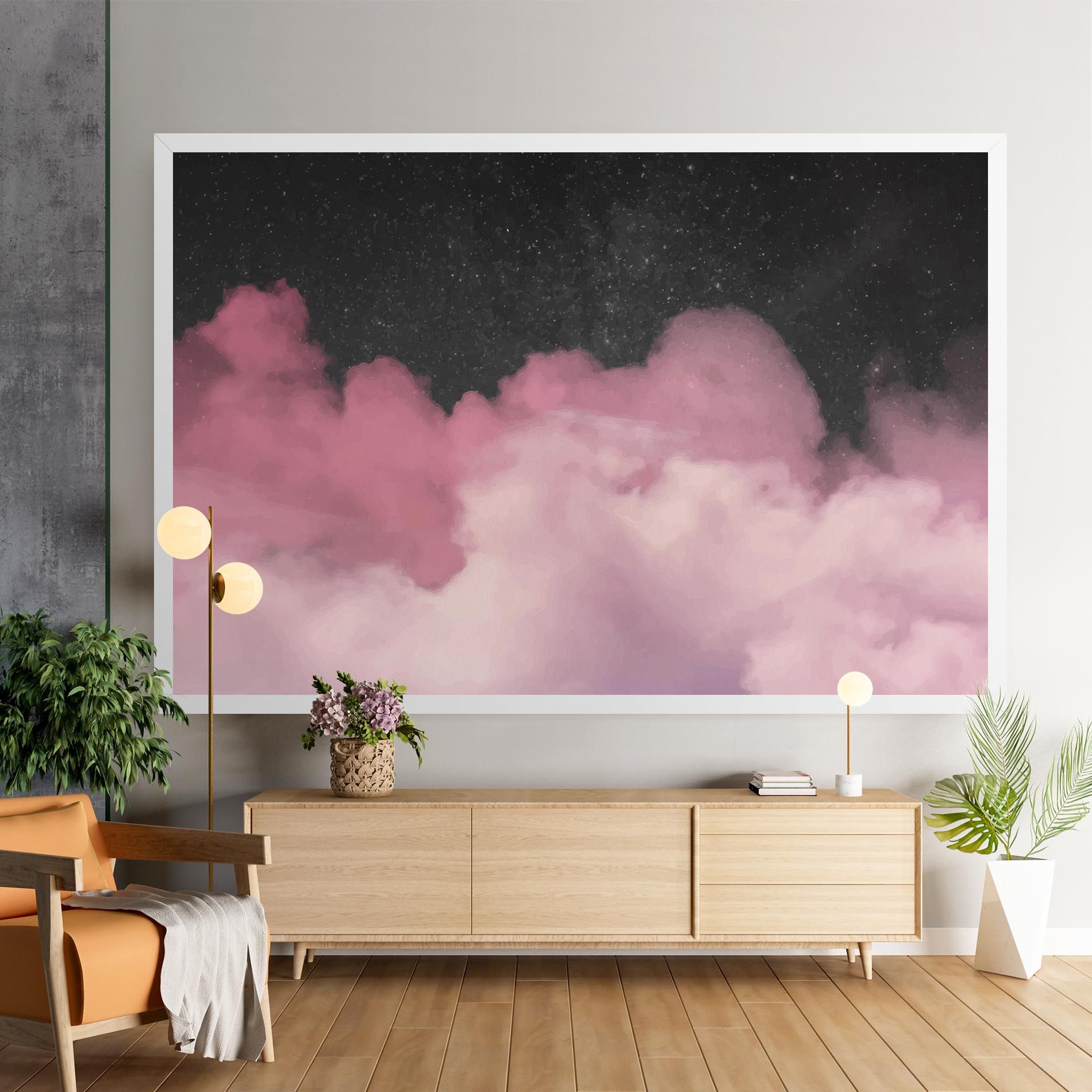 Clouds Watercolor Purple mockup 9
