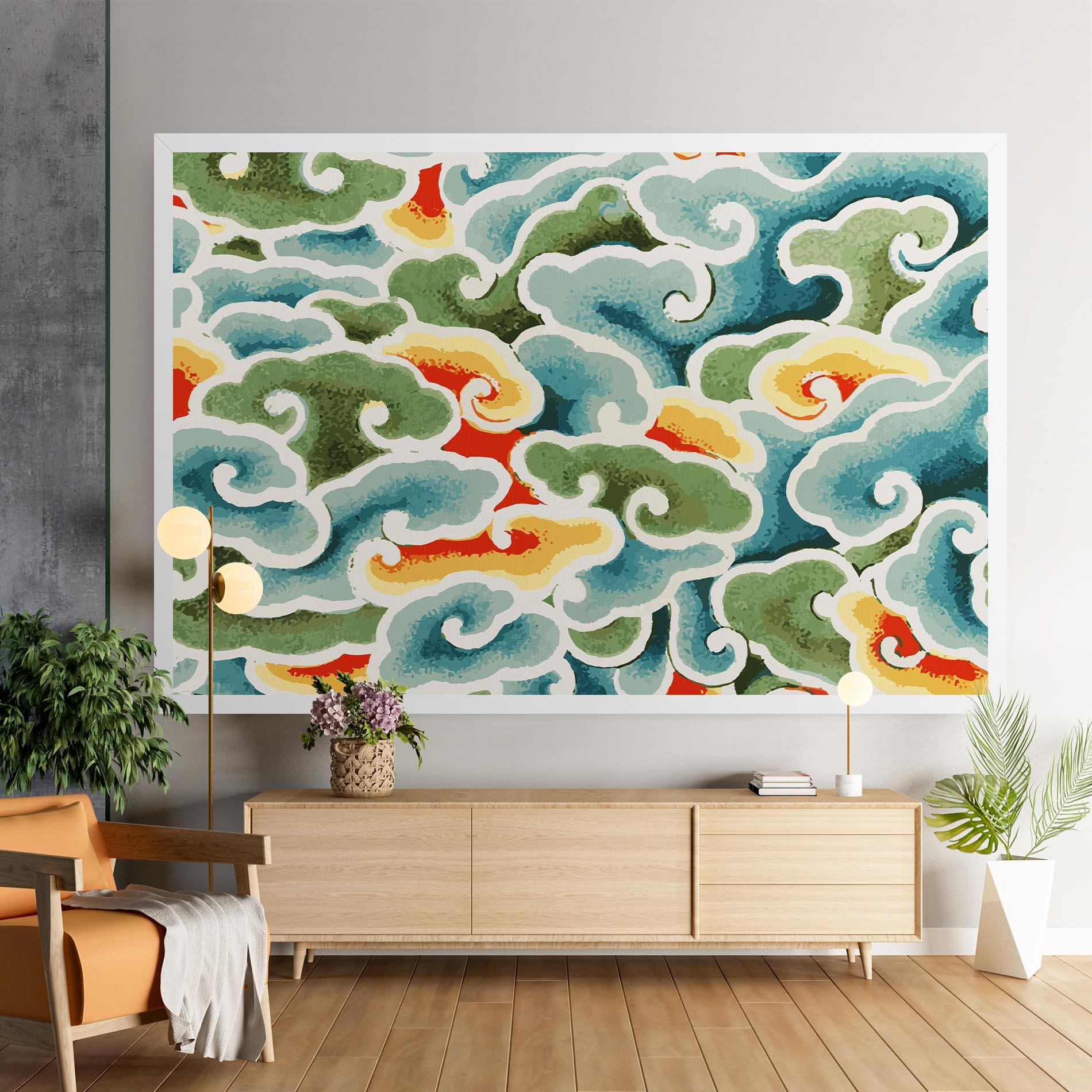 Vászonkép Green Blue Clouds mockup 9