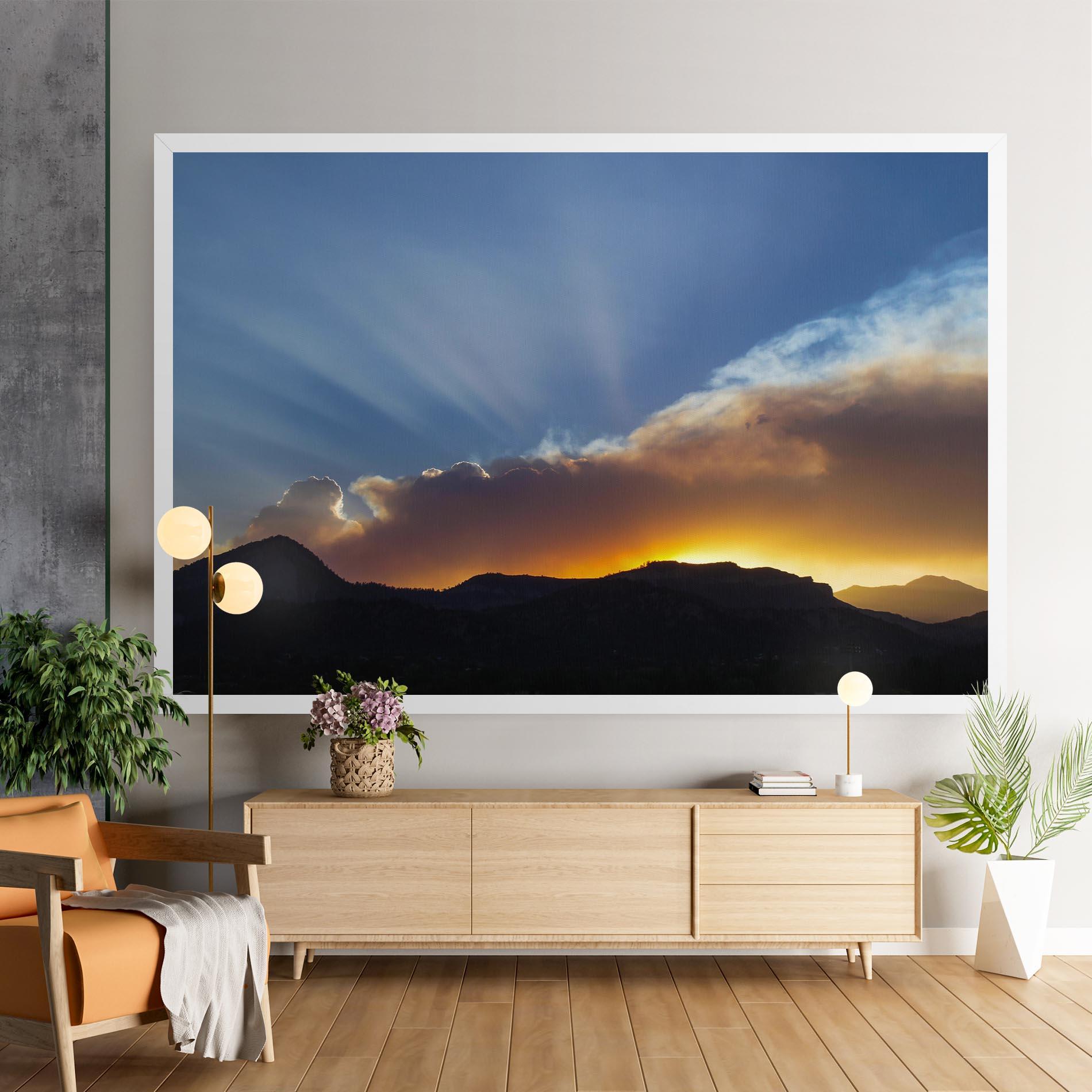 Vászonkép Mountain Silhouette Sunrise mockup 9