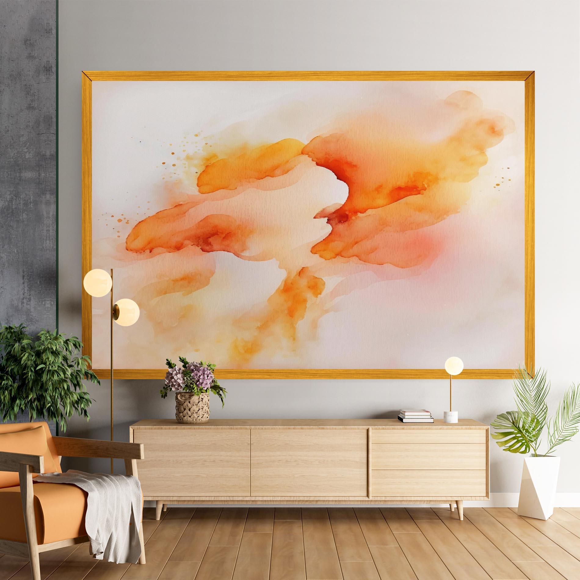 Vászonkép Abstract Orange Cloud mockup 9