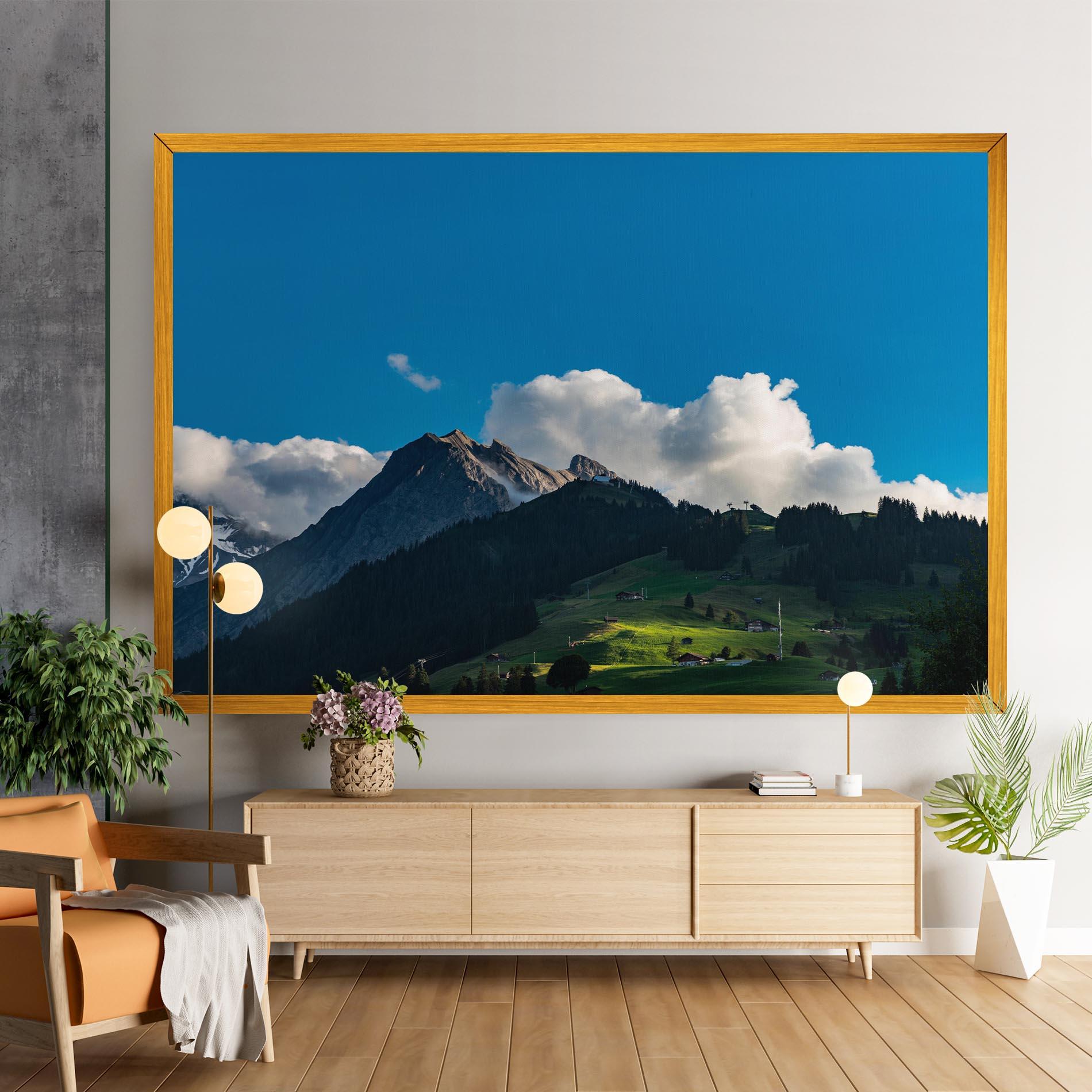 Vászonkép Beautiful Mountain Cloud View mockup 9