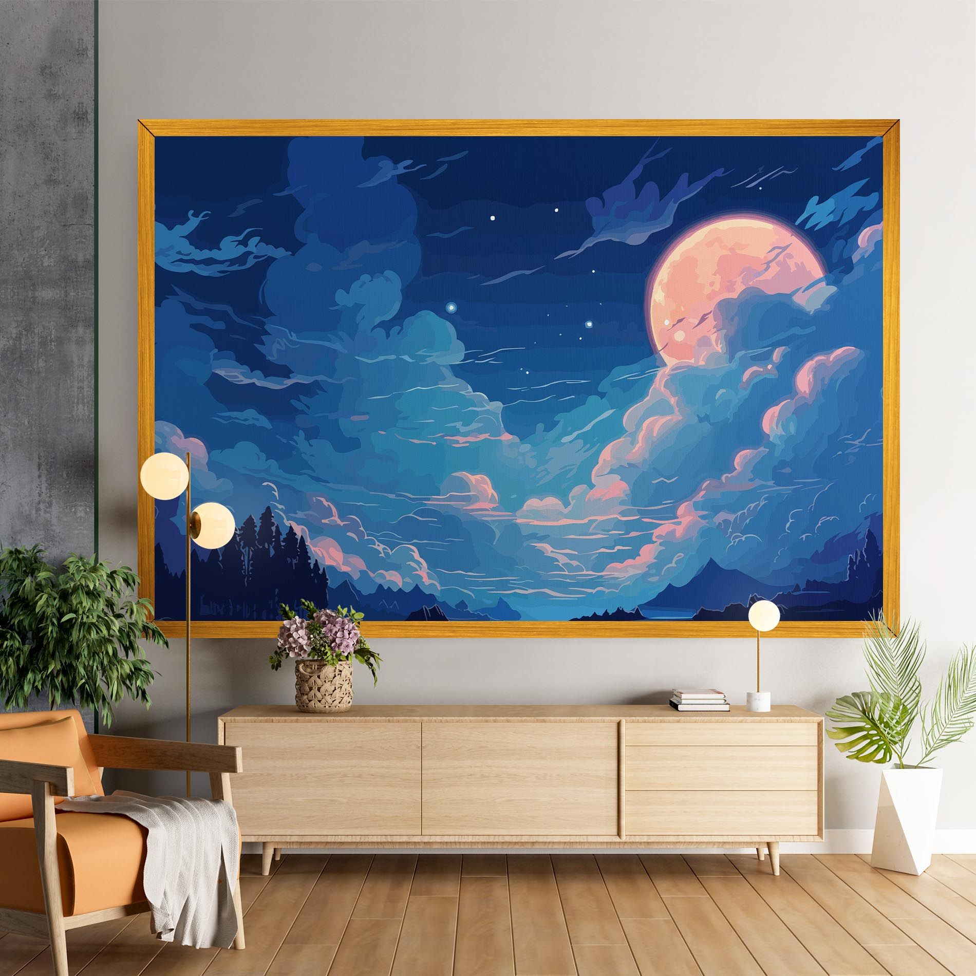 Blue Cloud Moon mockup 9