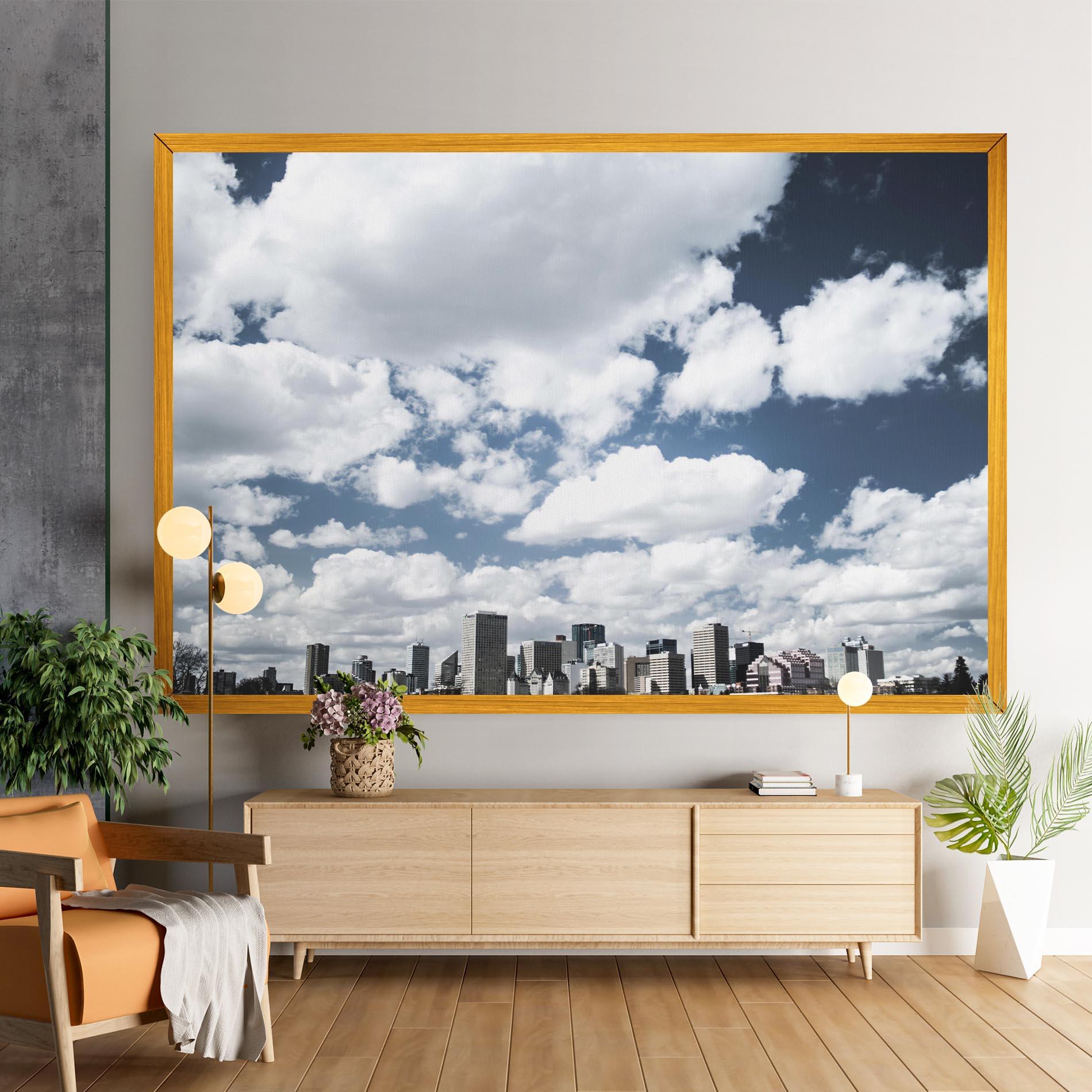 Vászonkép Clouds Over City mockup 9