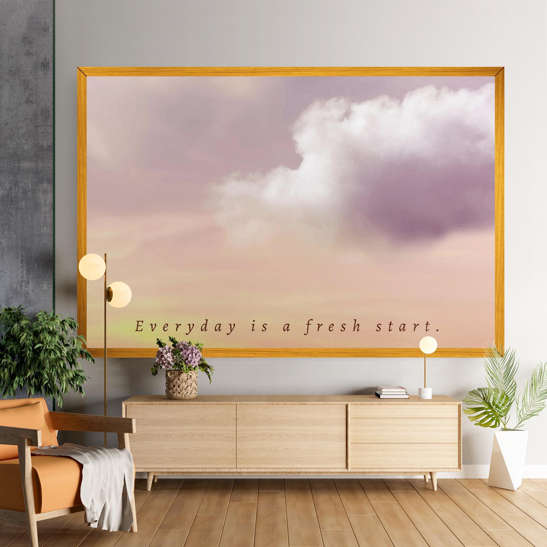 Vászonkép Clouds Text Cream mockup 9