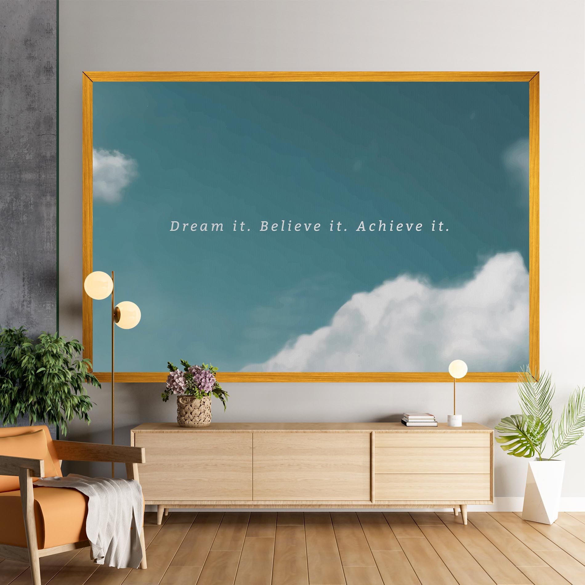 Clouds Text Green mockup 9