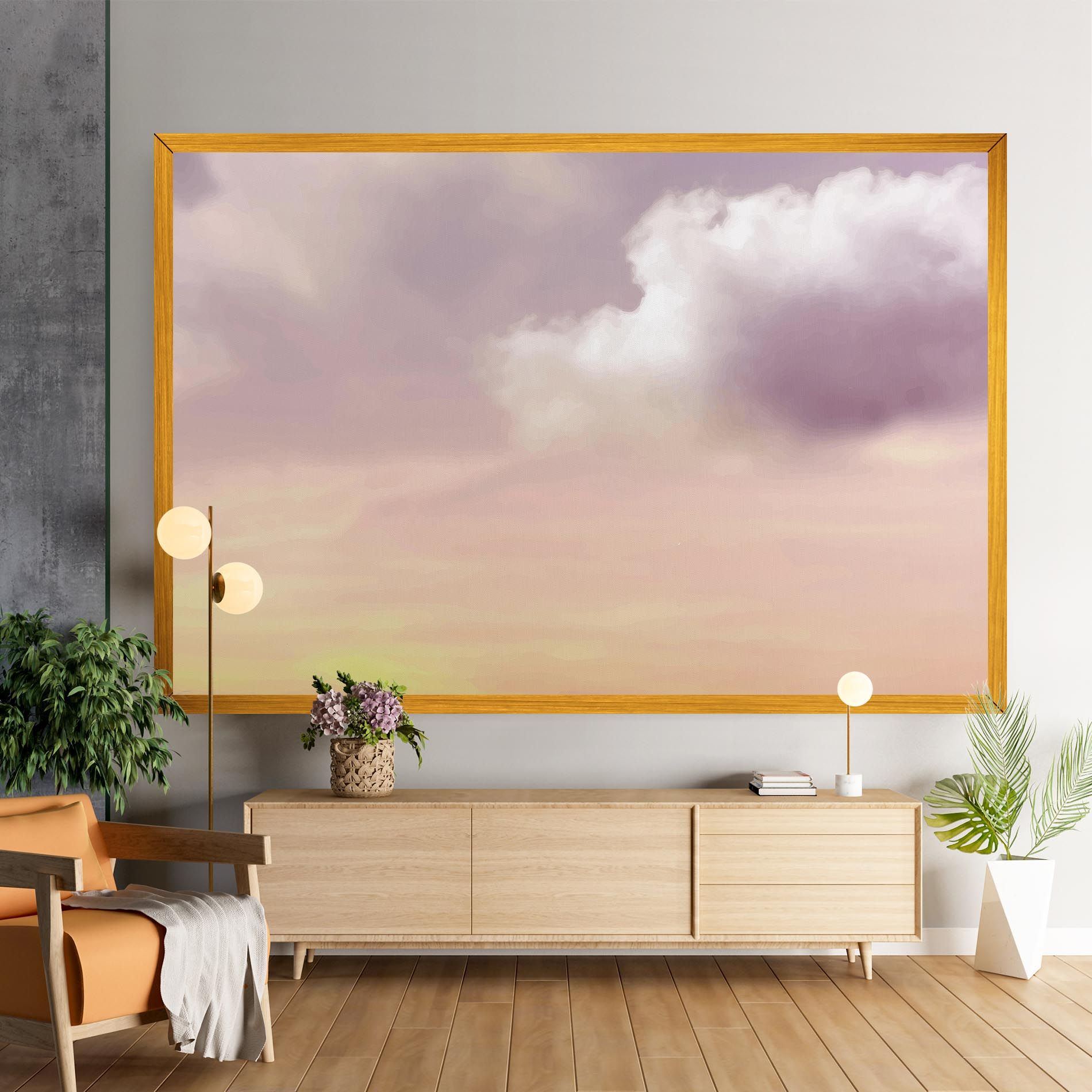 Clouds Watercolor Cream mockup 9