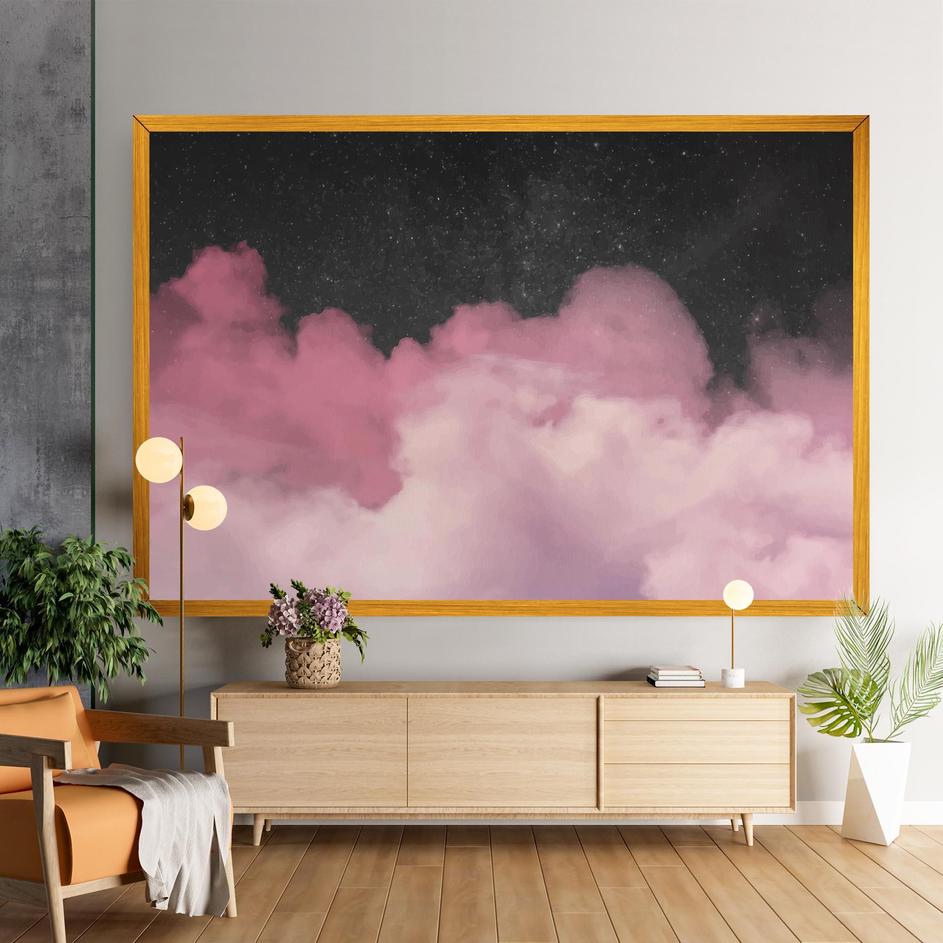 Vászonkép Clouds Watercolor Purple mockup 9
