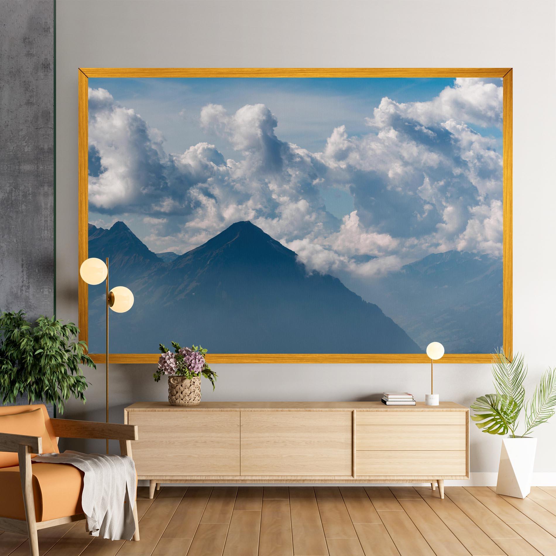 Vászonkép Cloudy View Mountain mockup 9