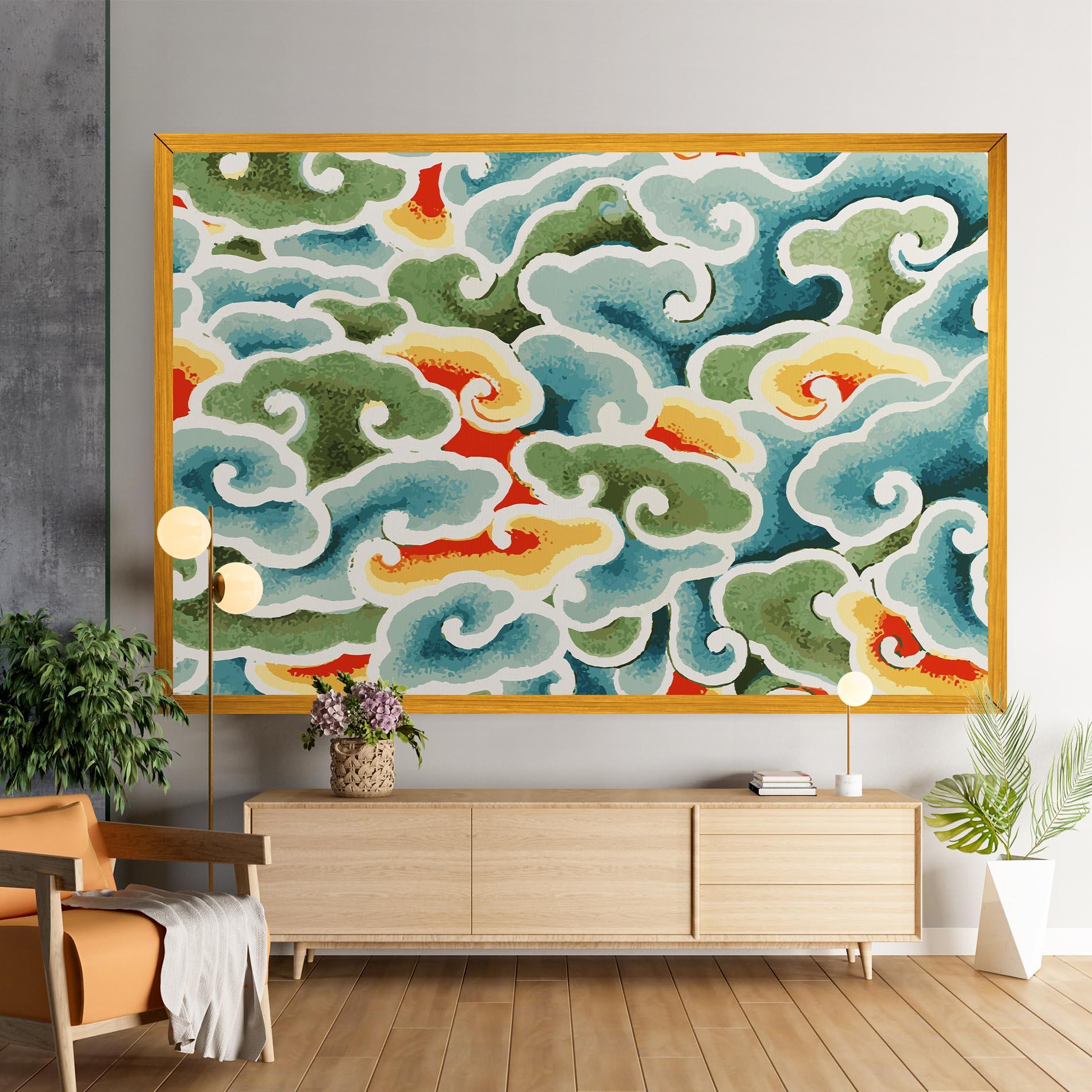 Vászonkép Green Blue Clouds mockup 9