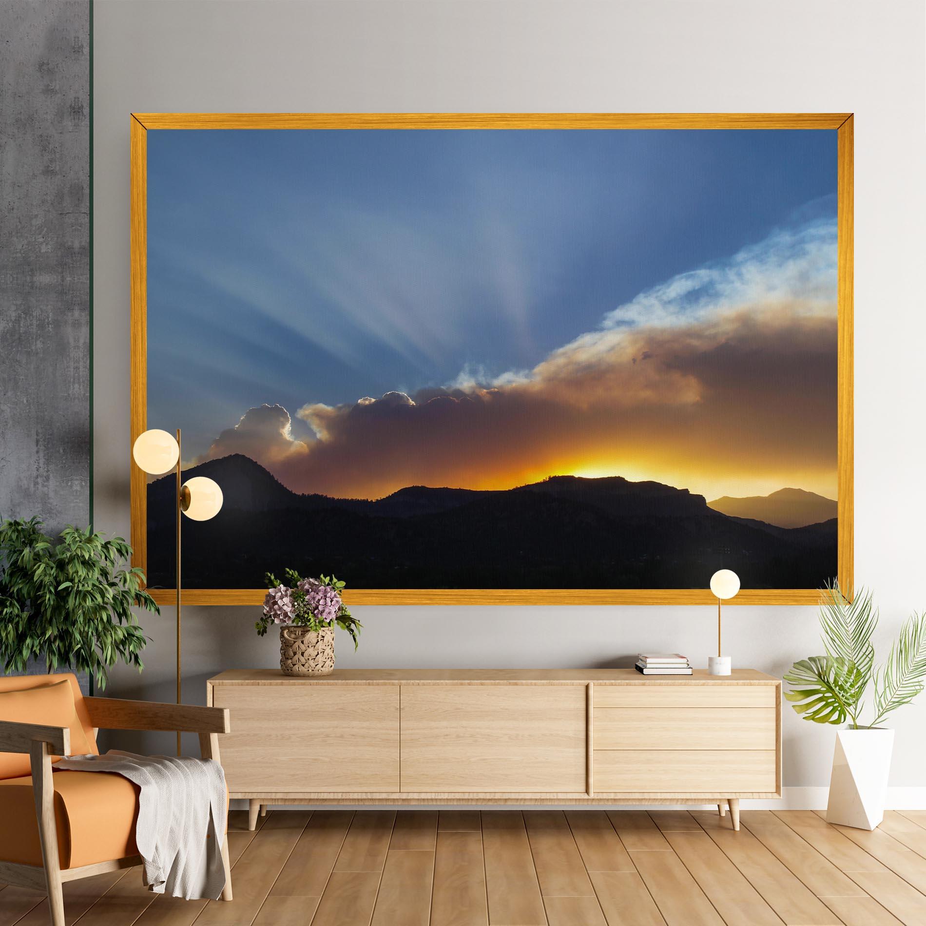 Vászonkép Mountain Silhouette Sunrise mockup 9