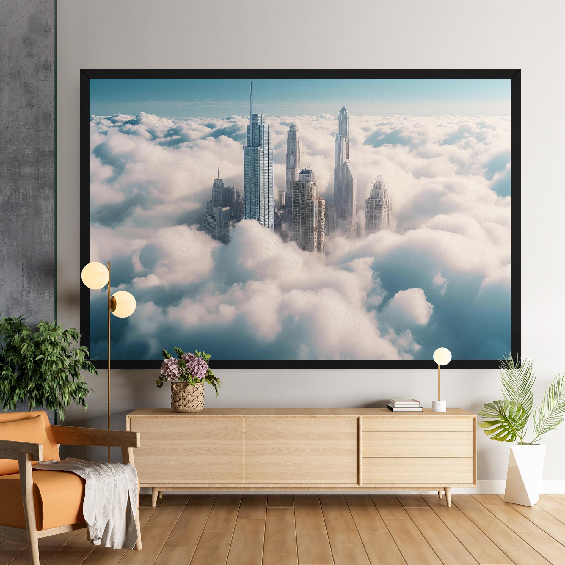 Vászonkép City Above Clouds mockup 9