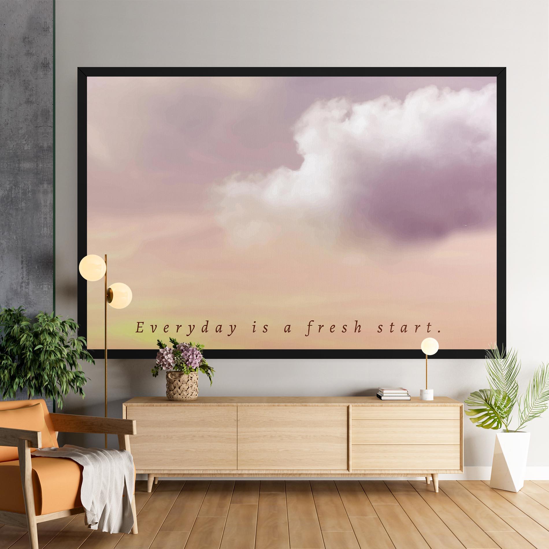 Vászonkép Clouds Text Cream mockup 9