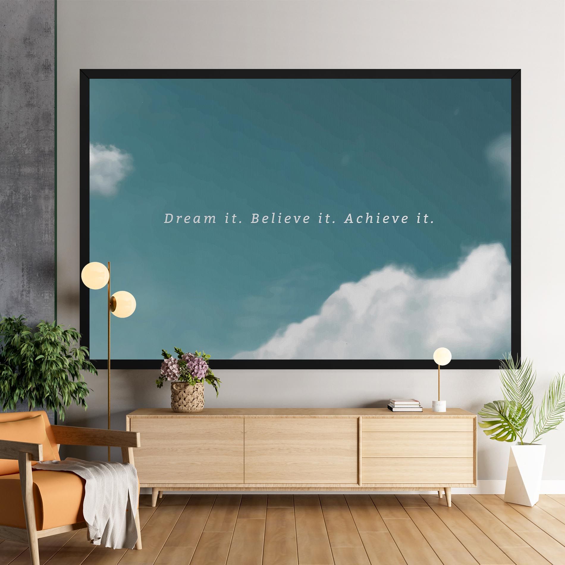 Clouds Text Green mockup 9