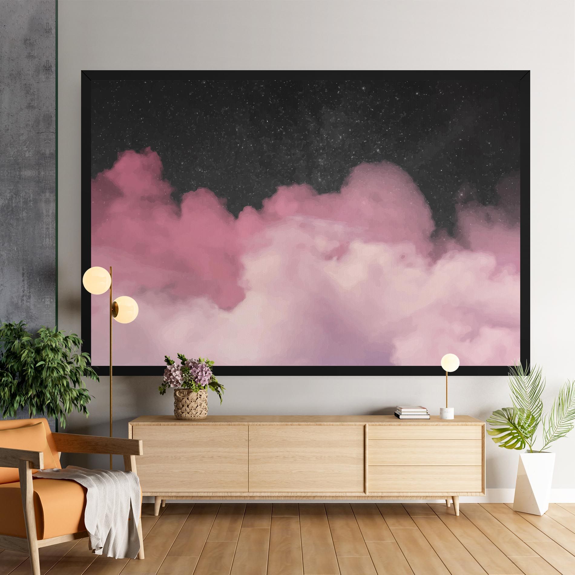 Clouds Watercolor Purple mockup 9