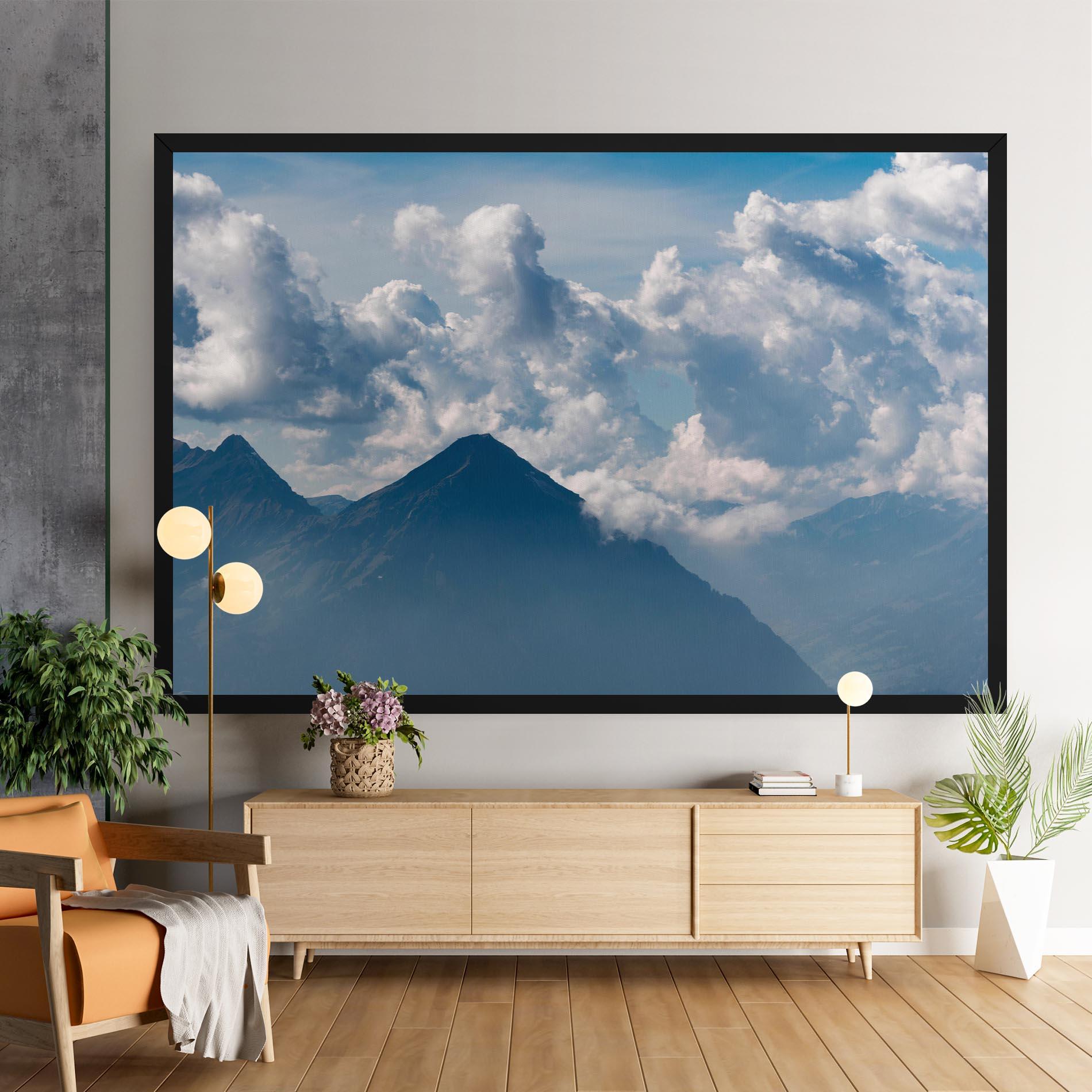 Vászonkép Cloudy View Mountain mockup 9