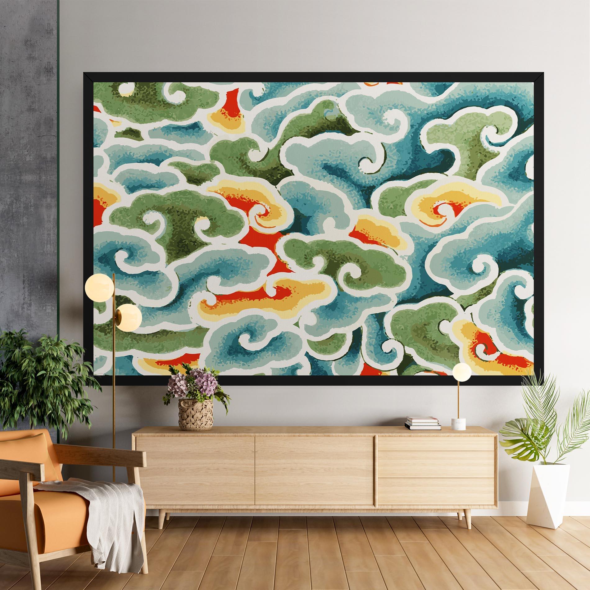 Vászonkép Green Blue Clouds mockup 9