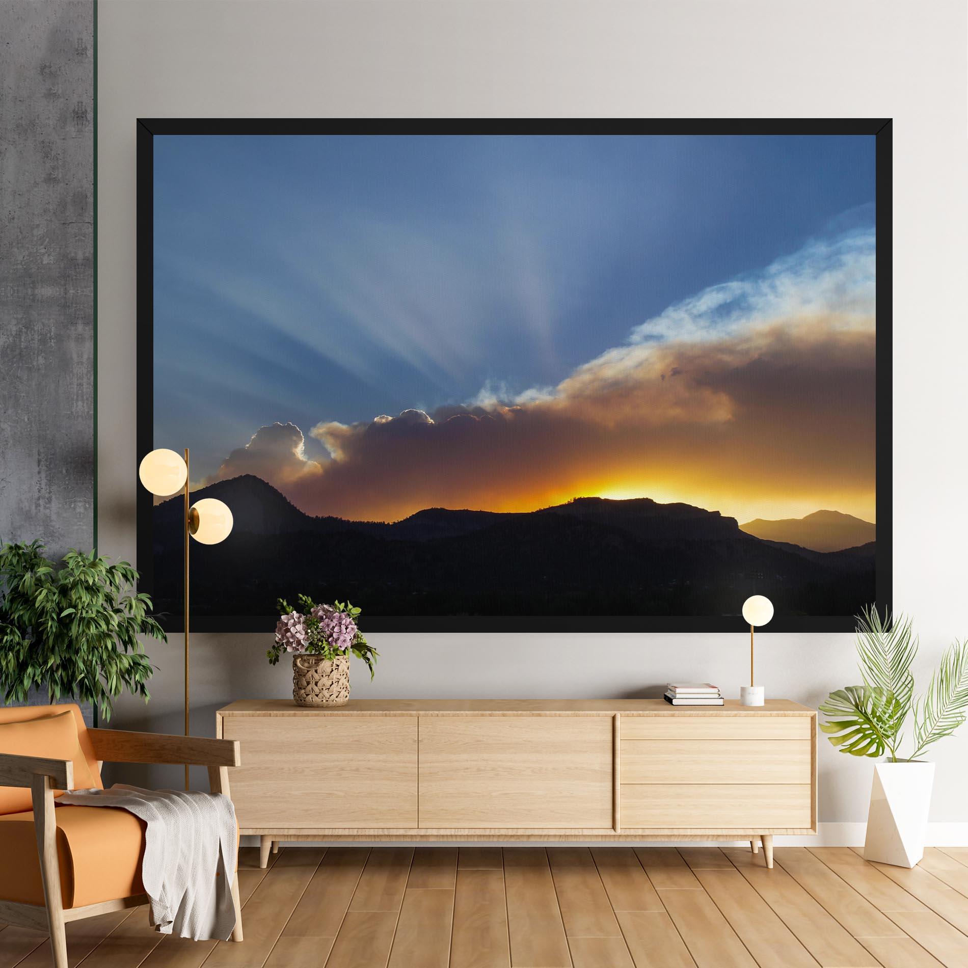 Vászonkép Mountain Silhouette Sunrise mockup 9