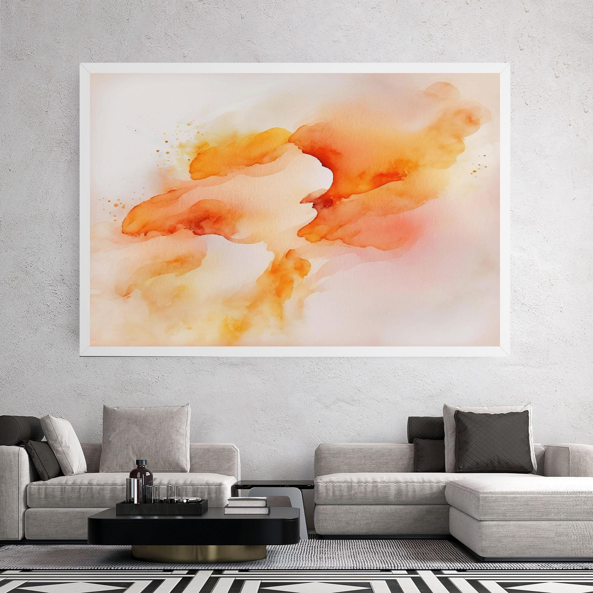 Vászonkép Abstract Orange Cloud mockup 2
