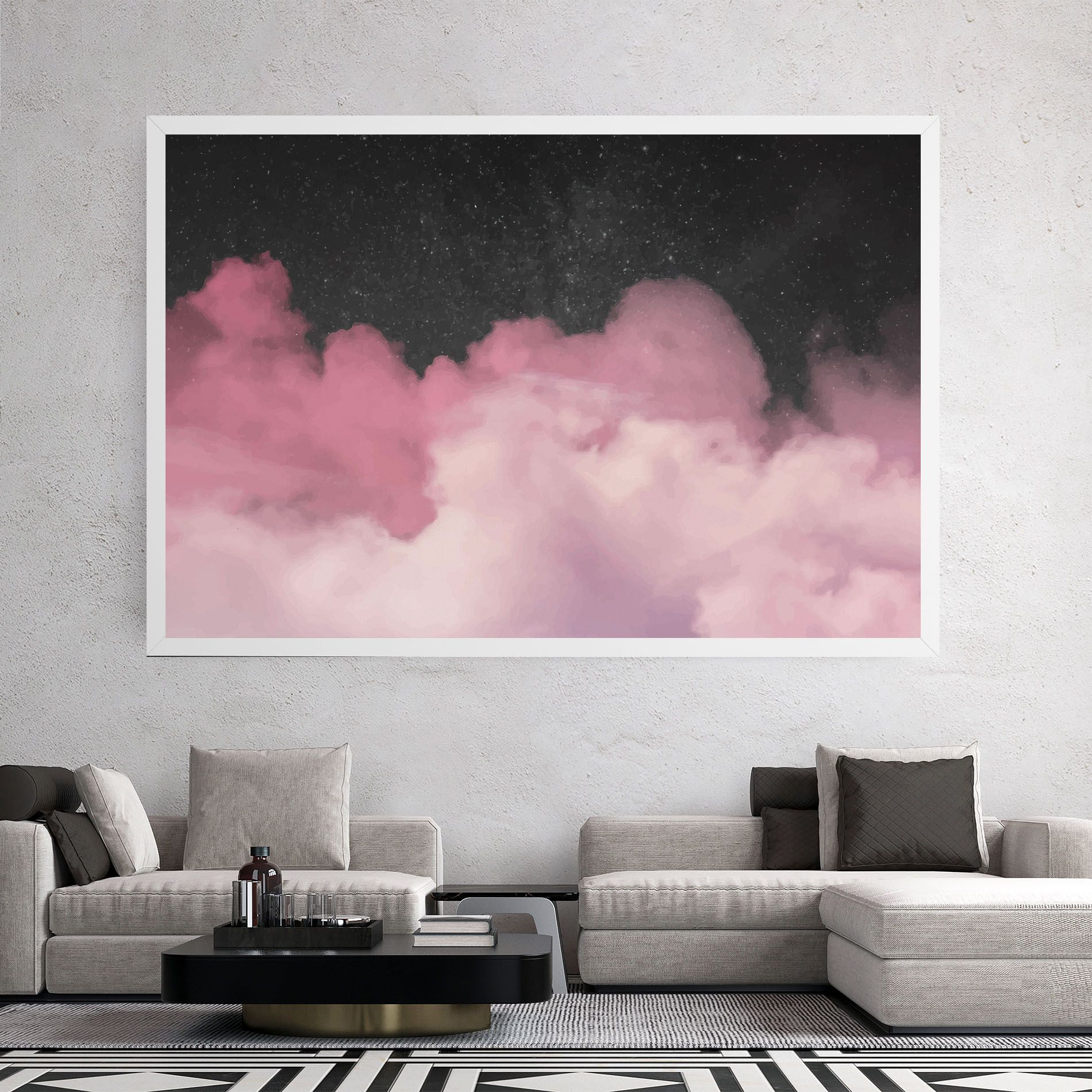 Clouds Watercolor Purple mockup 2