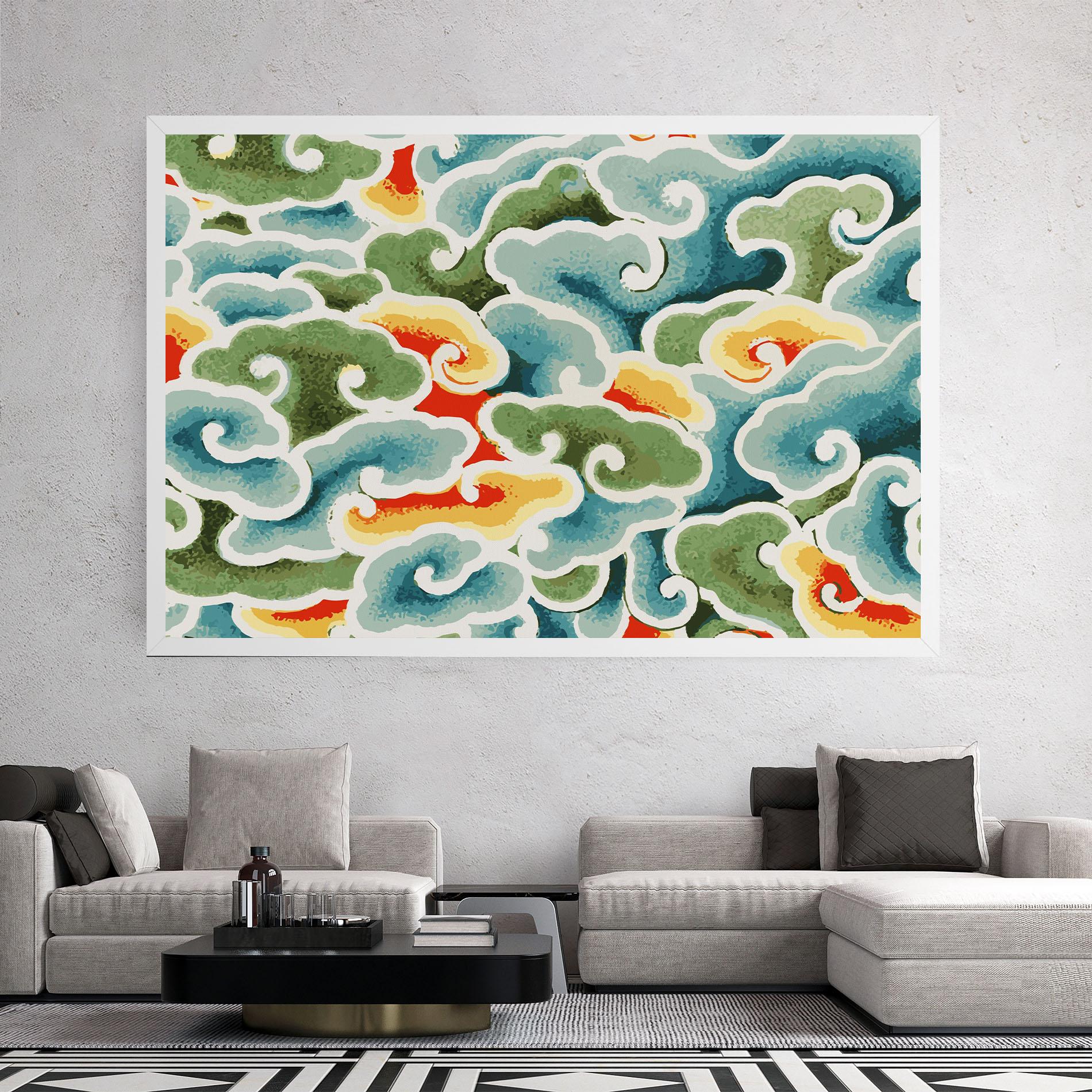 Vászonkép Green Blue Clouds mockup 2