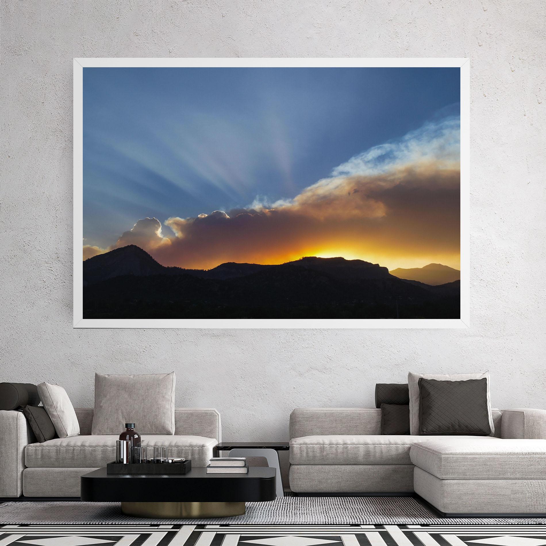 Vászonkép Mountain Silhouette Sunrise mockup 2