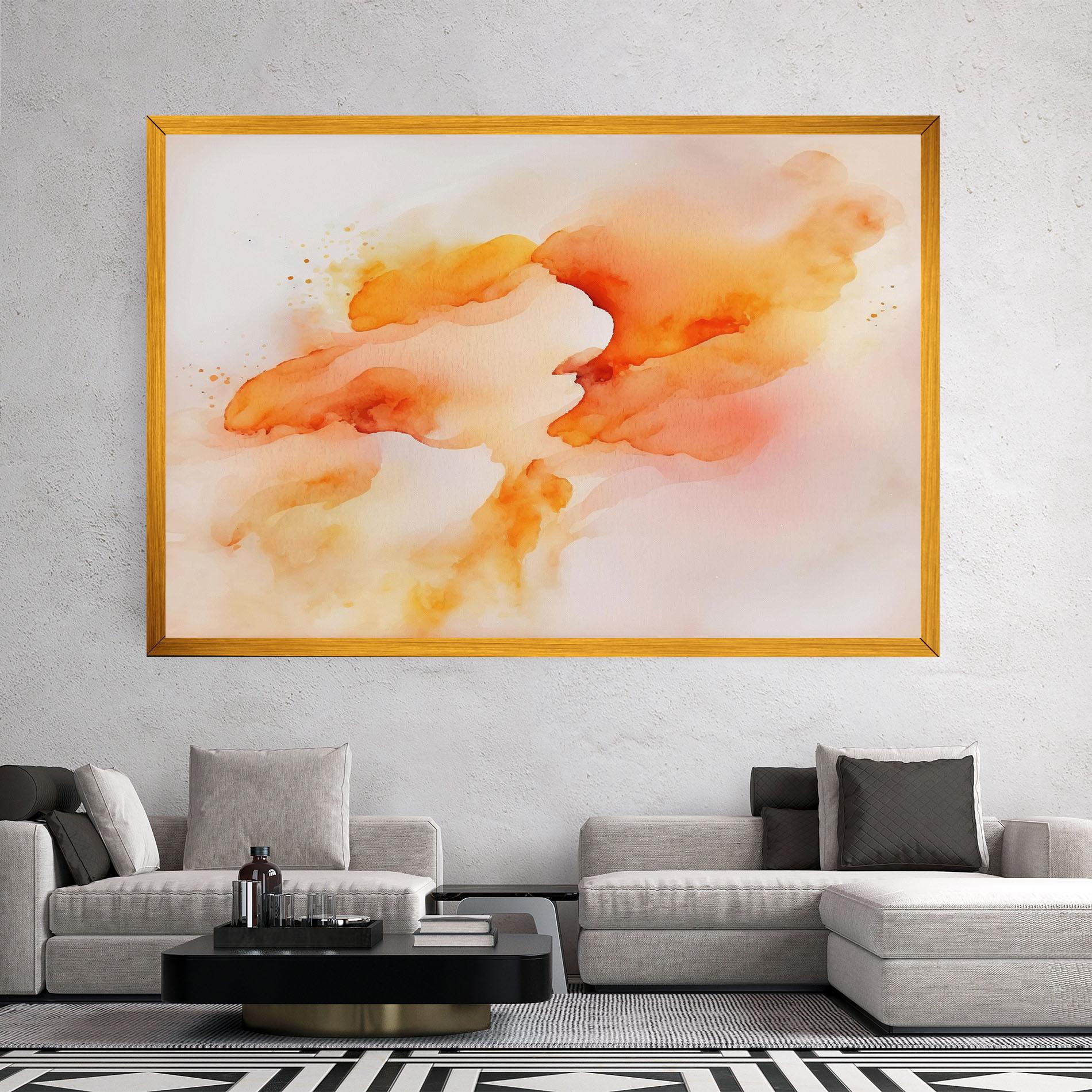 Vászonkép Abstract Orange Cloud mockup 2