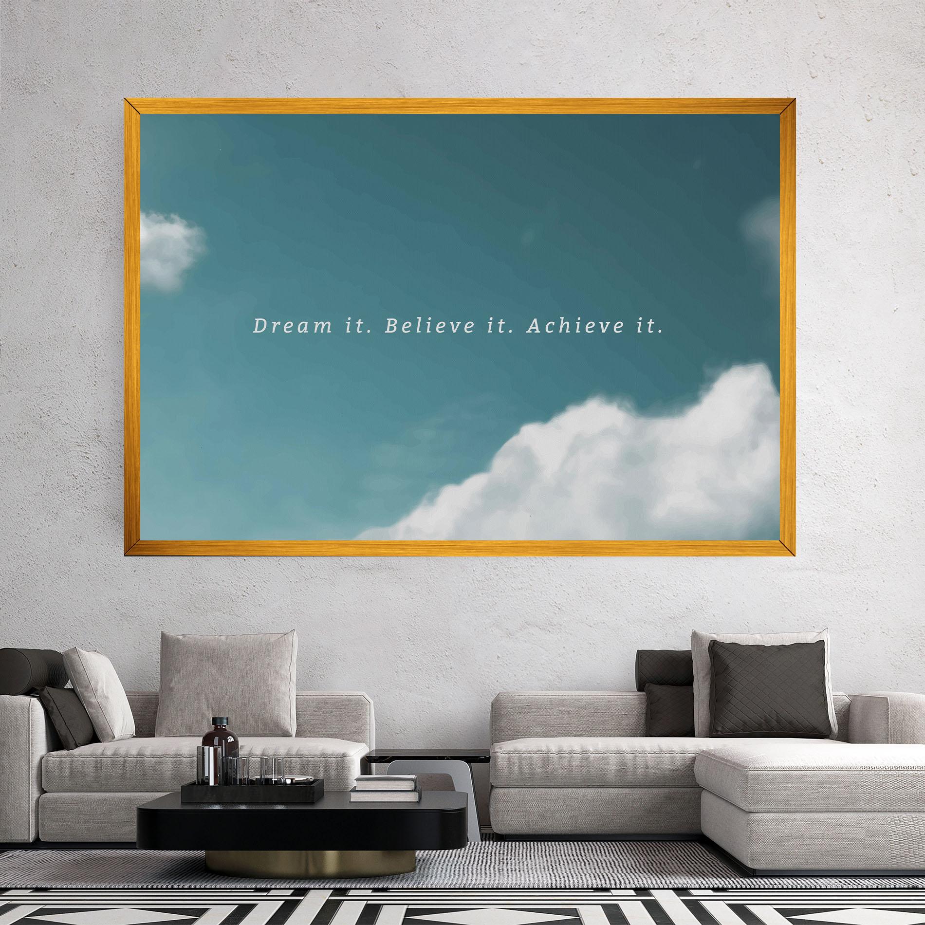 Vászonkép Clouds Text Green mockup 2