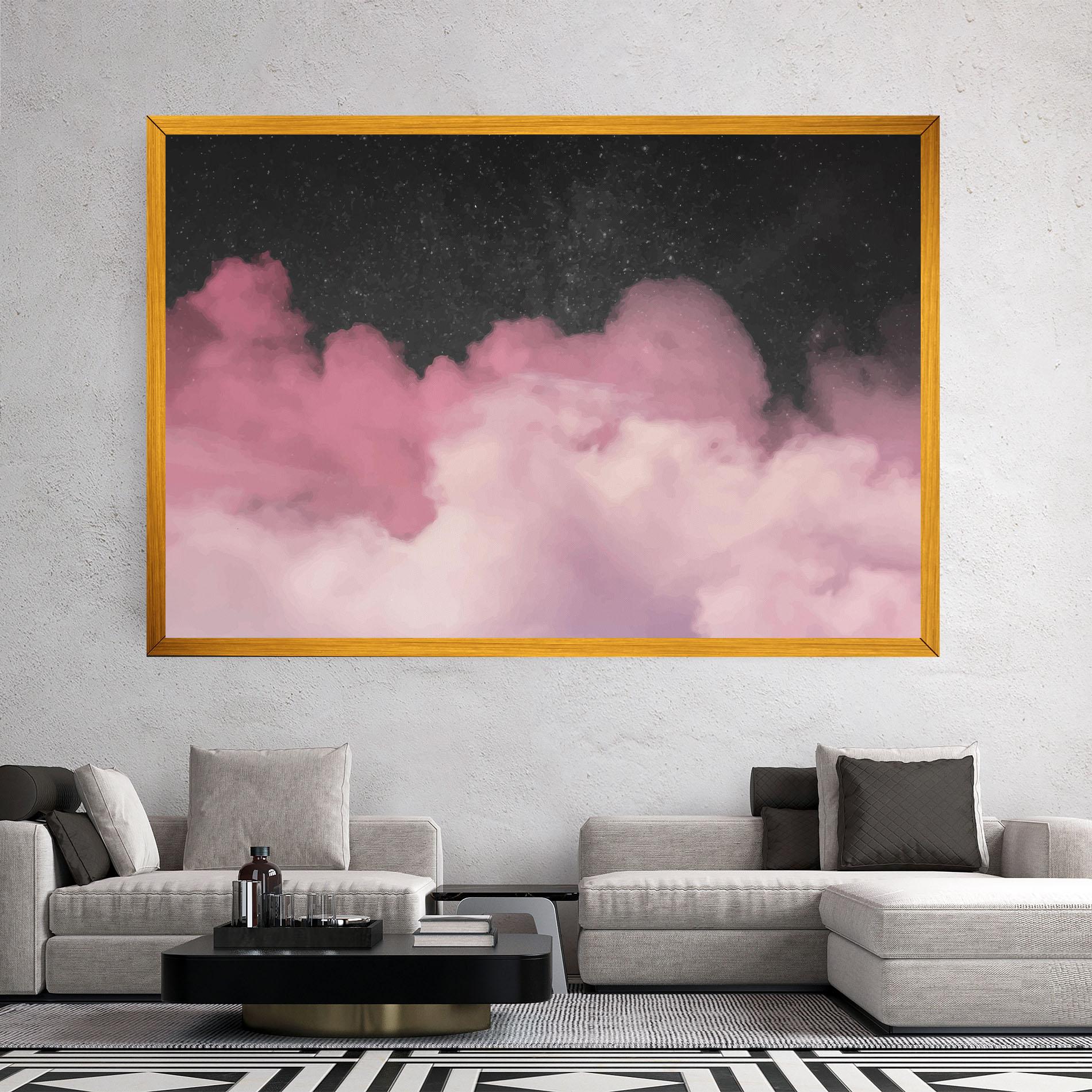 Vászonkép Clouds Watercolor Purple mockup 2