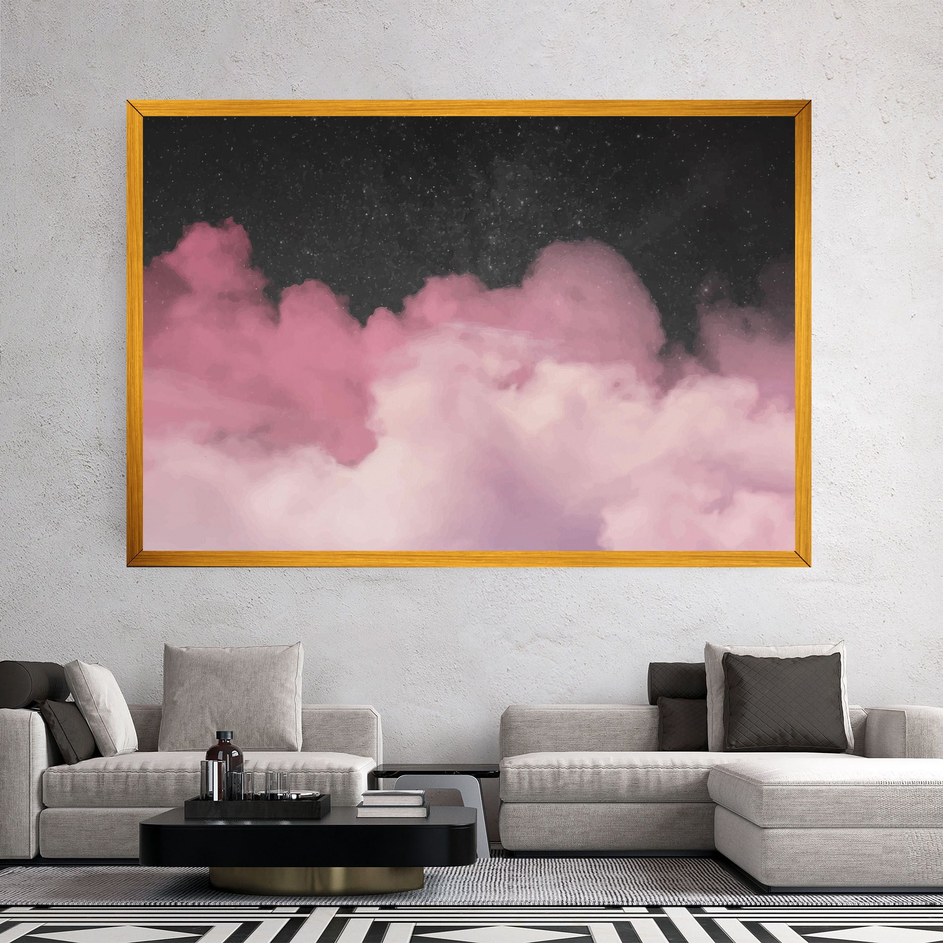 Clouds Watercolor Purple mockup 2