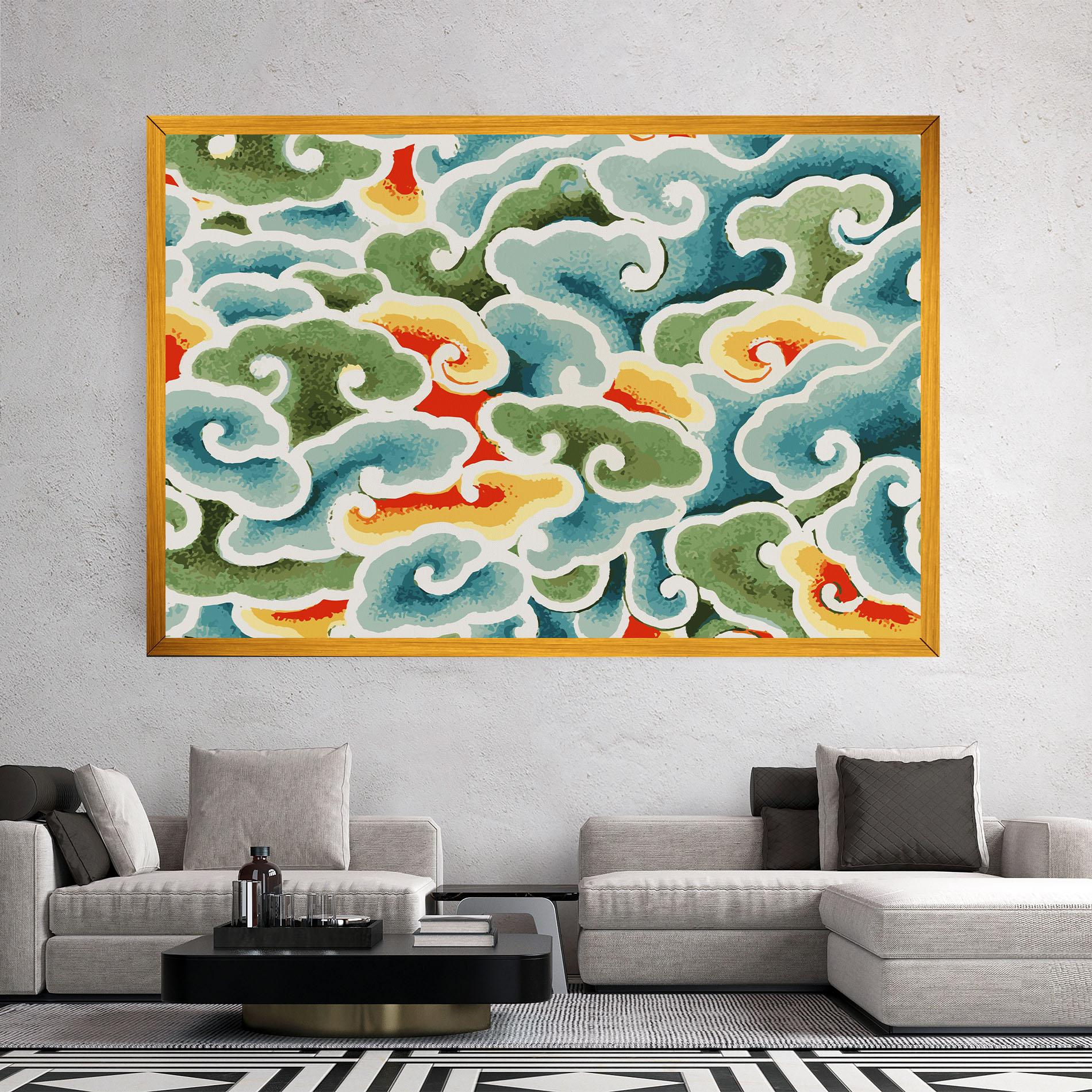 Vászonkép Green Blue Clouds mockup 2