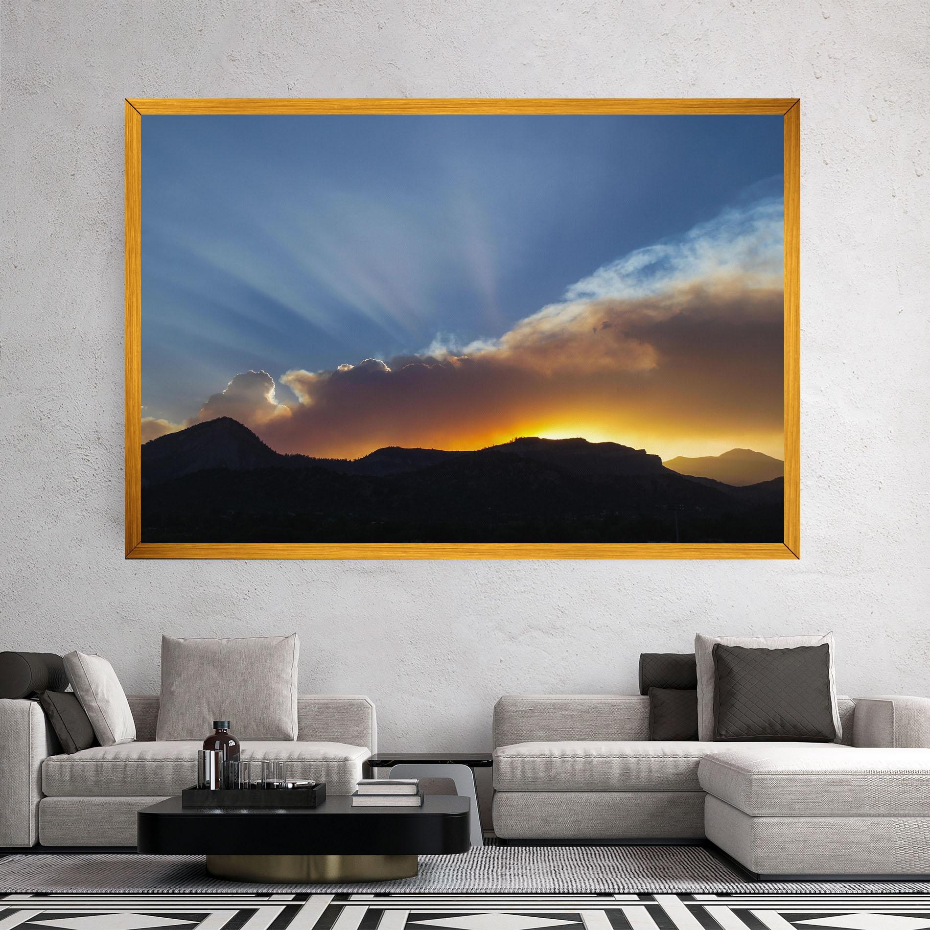 Vászonkép Mountain Silhouette Sunrise mockup 2