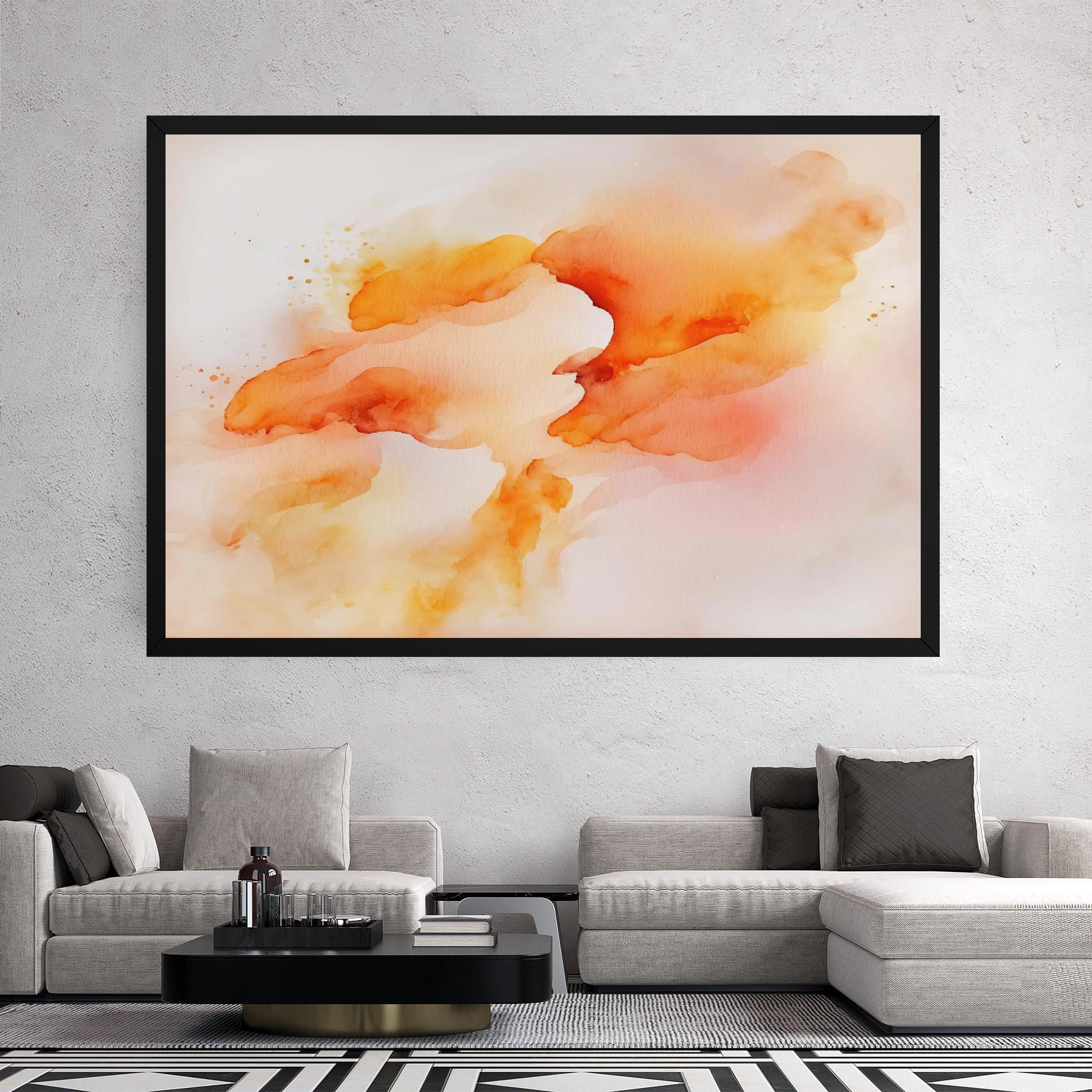 Vászonkép Abstract Orange Cloud mockup 2