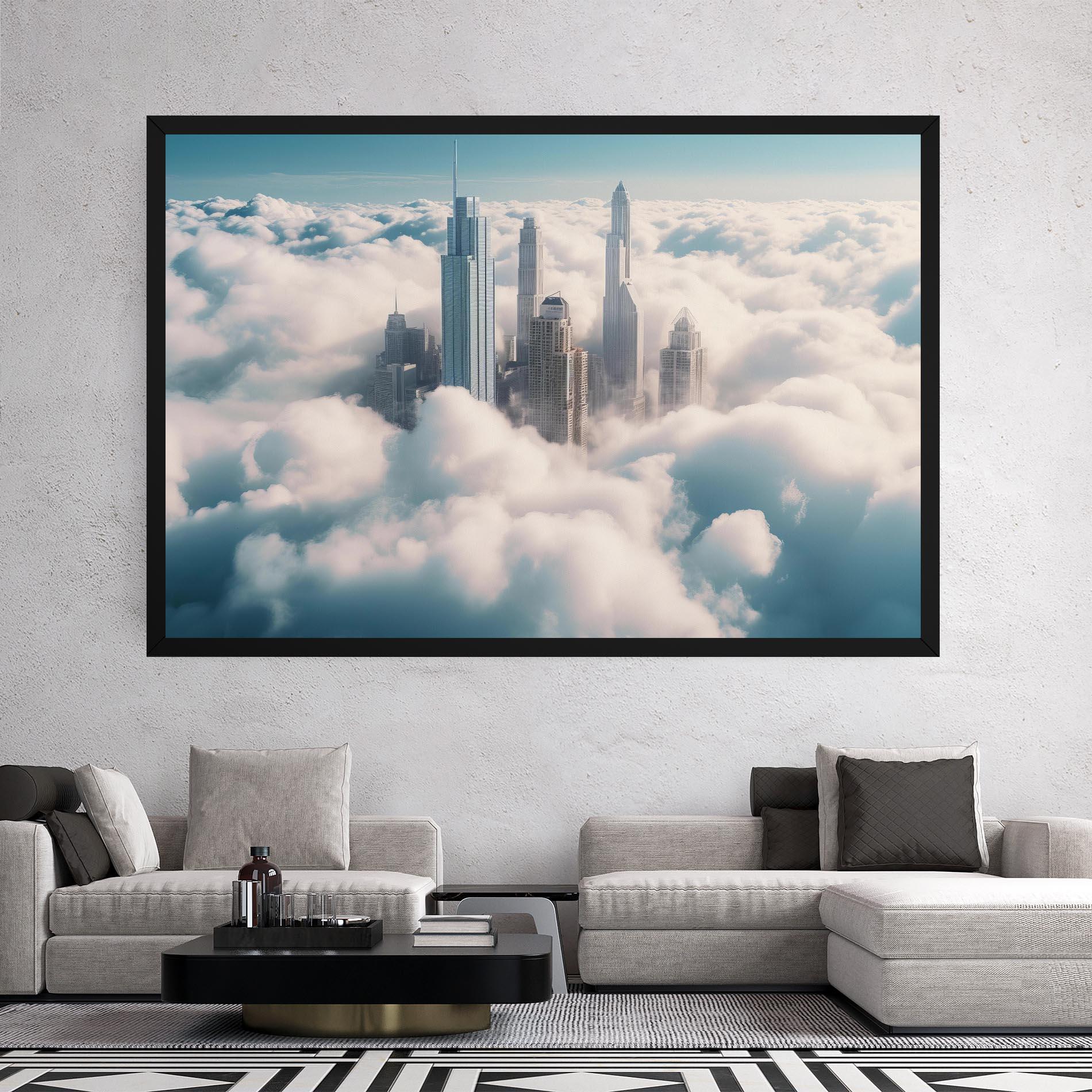 Vászonkép City Above Clouds mockup 2