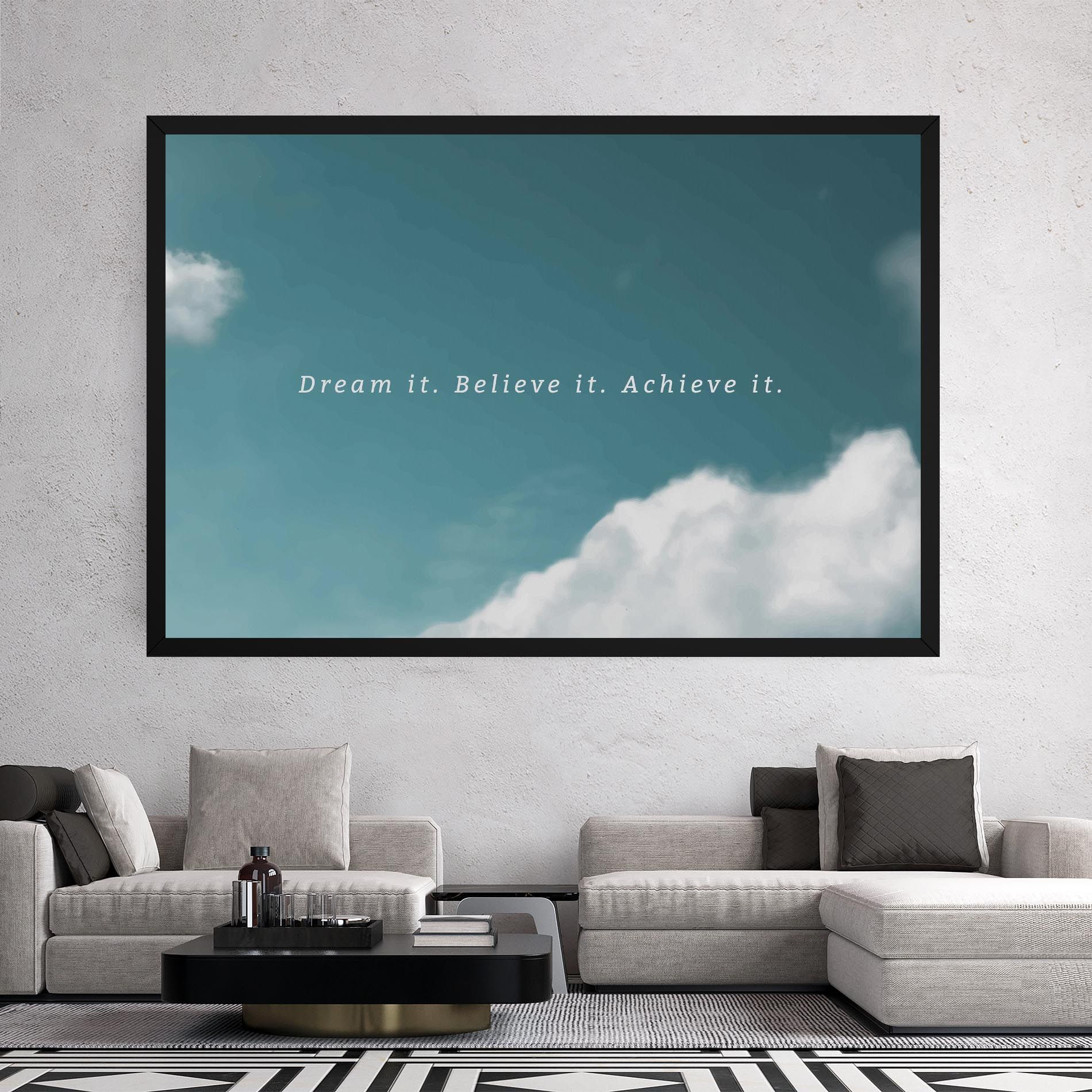 Clouds Text Green mockup 2