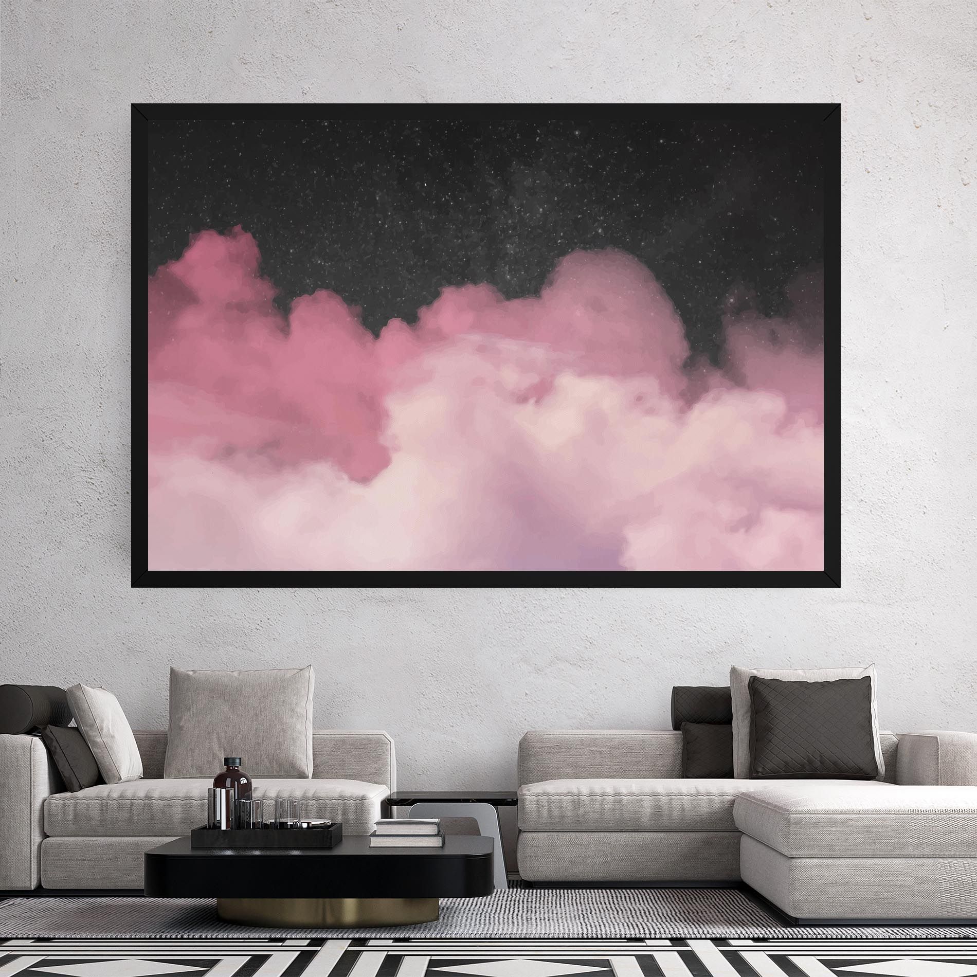 Clouds Watercolor Purple mockup 2