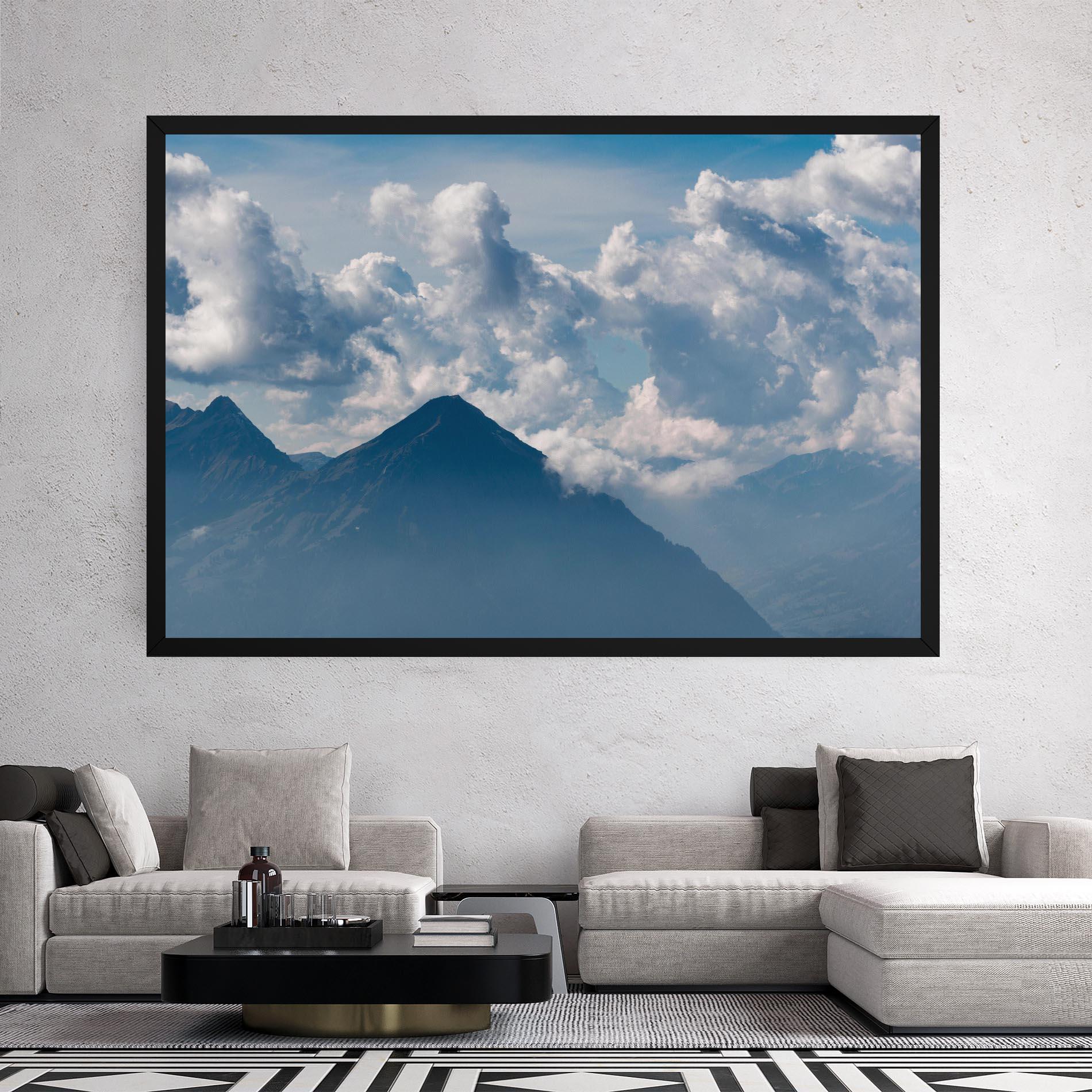 Vászonkép Cloudy View Mountain mockup 2