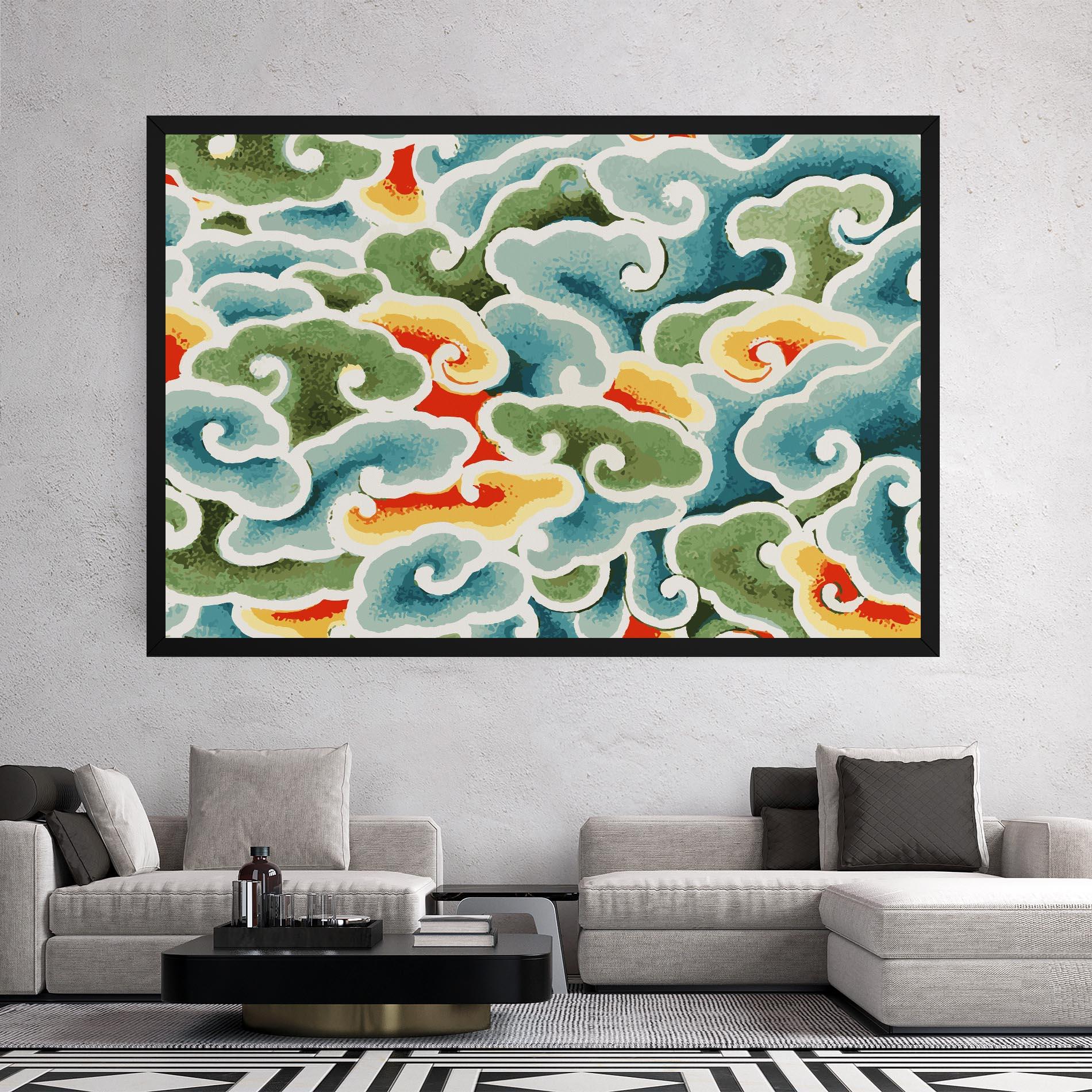 Vászonkép Green Blue Clouds mockup 2