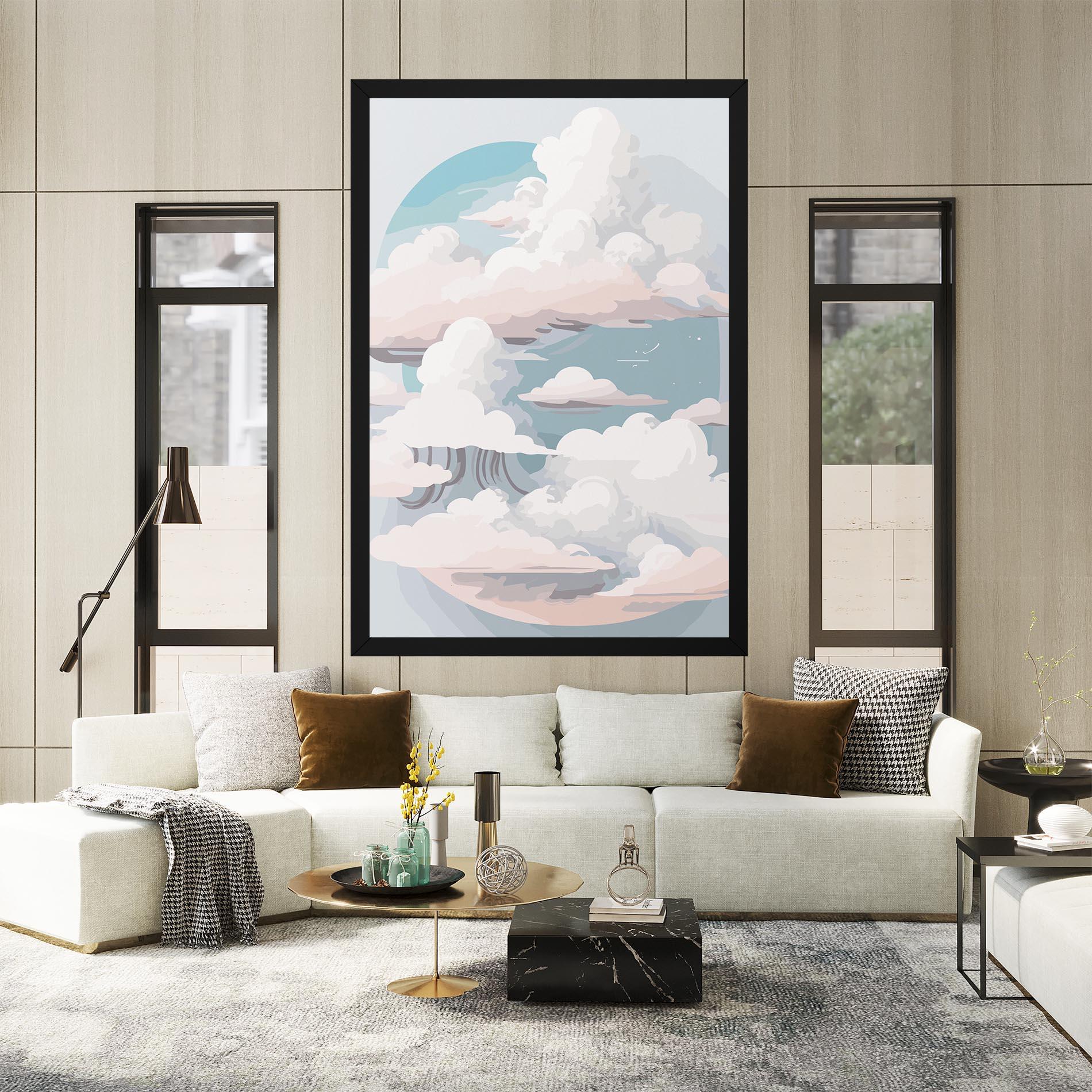 Vászonkép Cloud White Art mockup 2