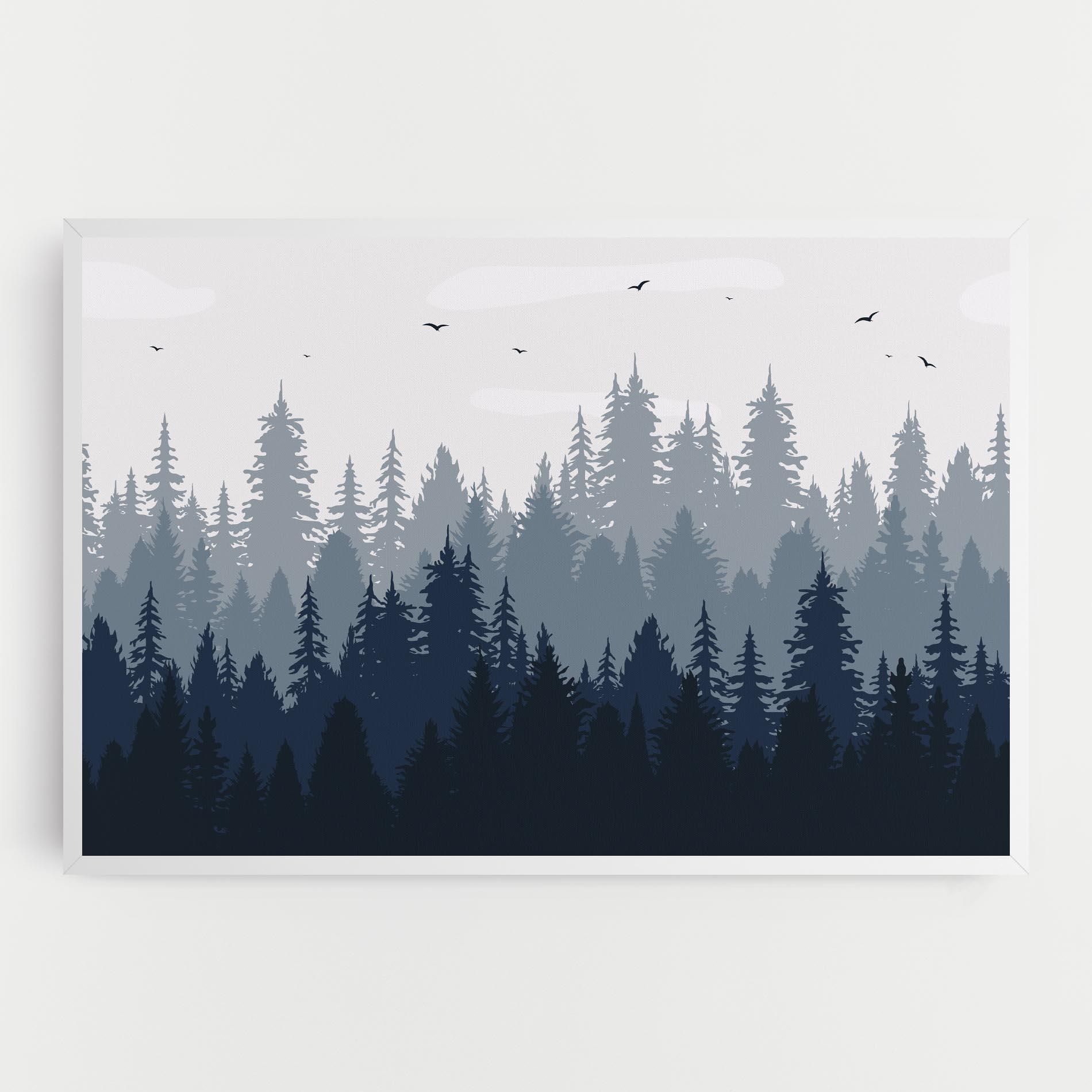 Vászonkép Foggy Blue Forest mockup 0