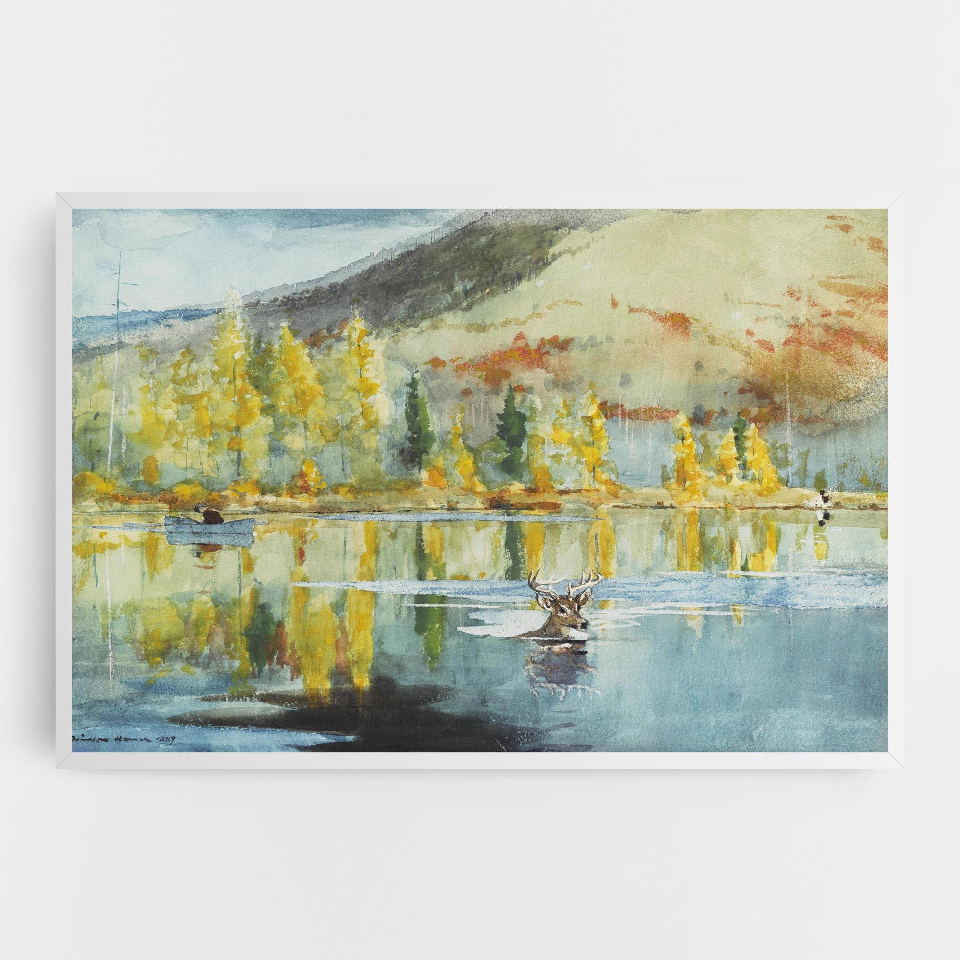 Vászonkép Trees Painting Lake mockup 0